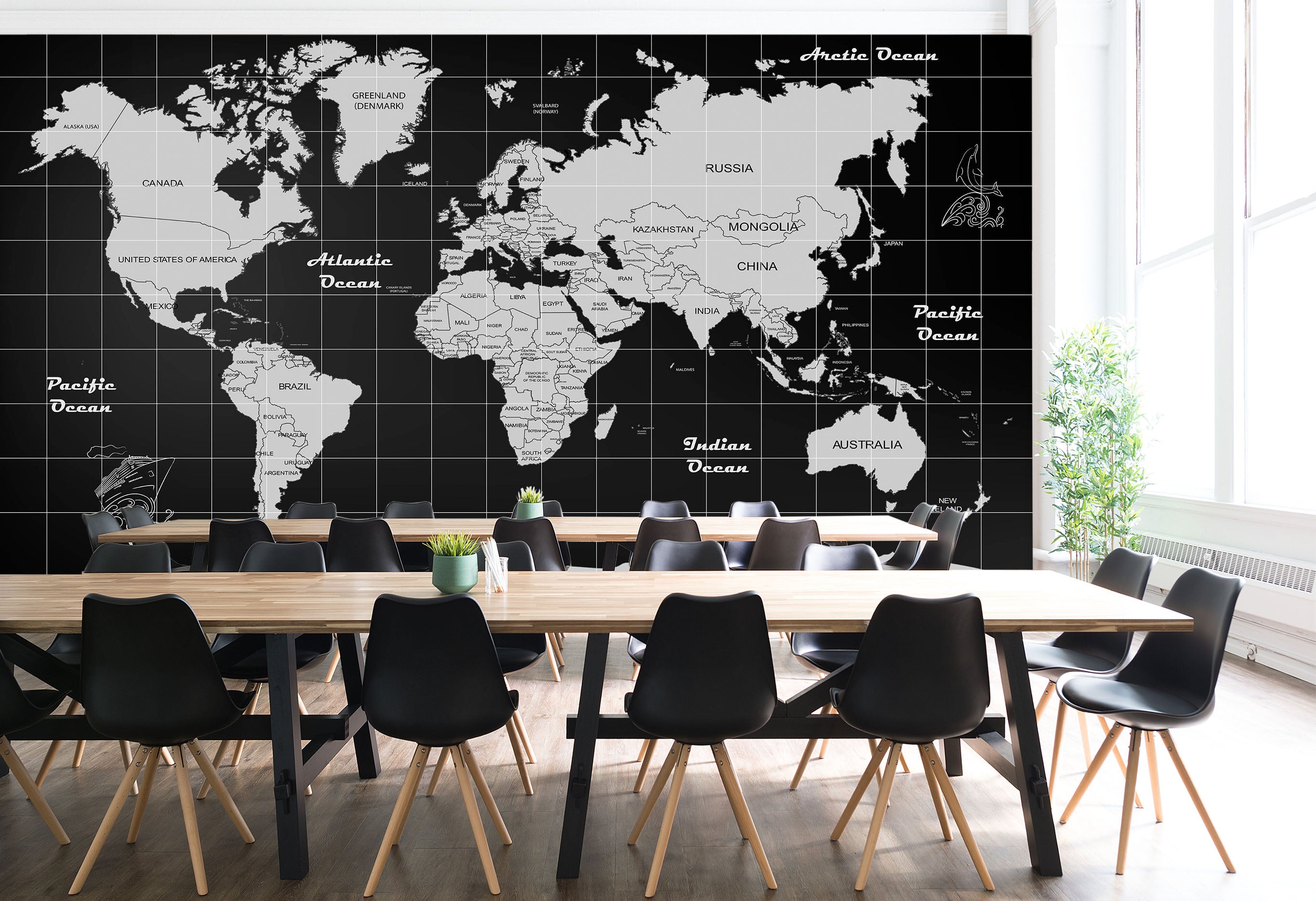 3D Abstract Clouds 2112 World Map Wall Murals