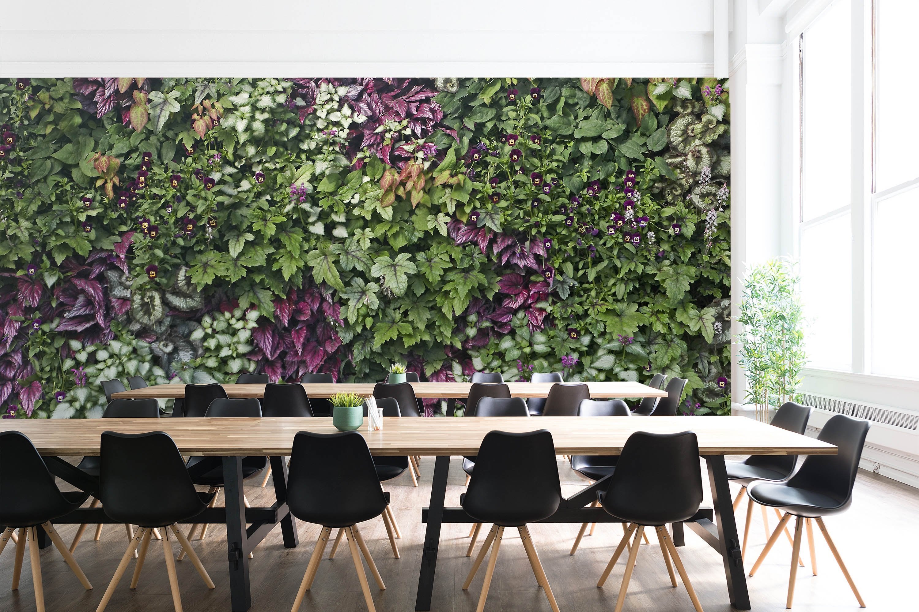 3D Purple Leaf Plant Wall 1665 Wallpaper AJ Wallpaper 2