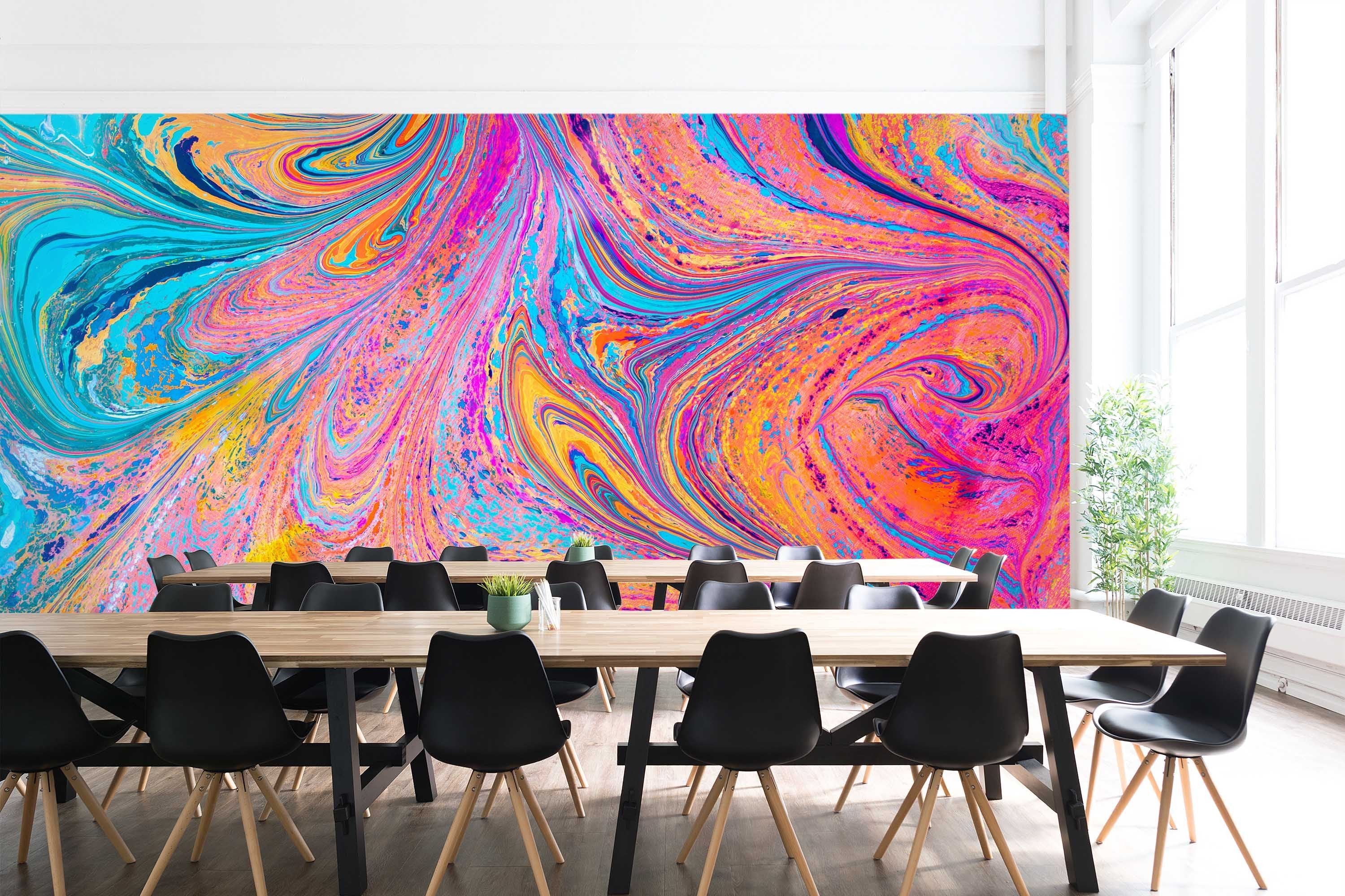 3D Rainbow River 093 Marble Tile Texture Wallpaper AJ Wallpaper 2