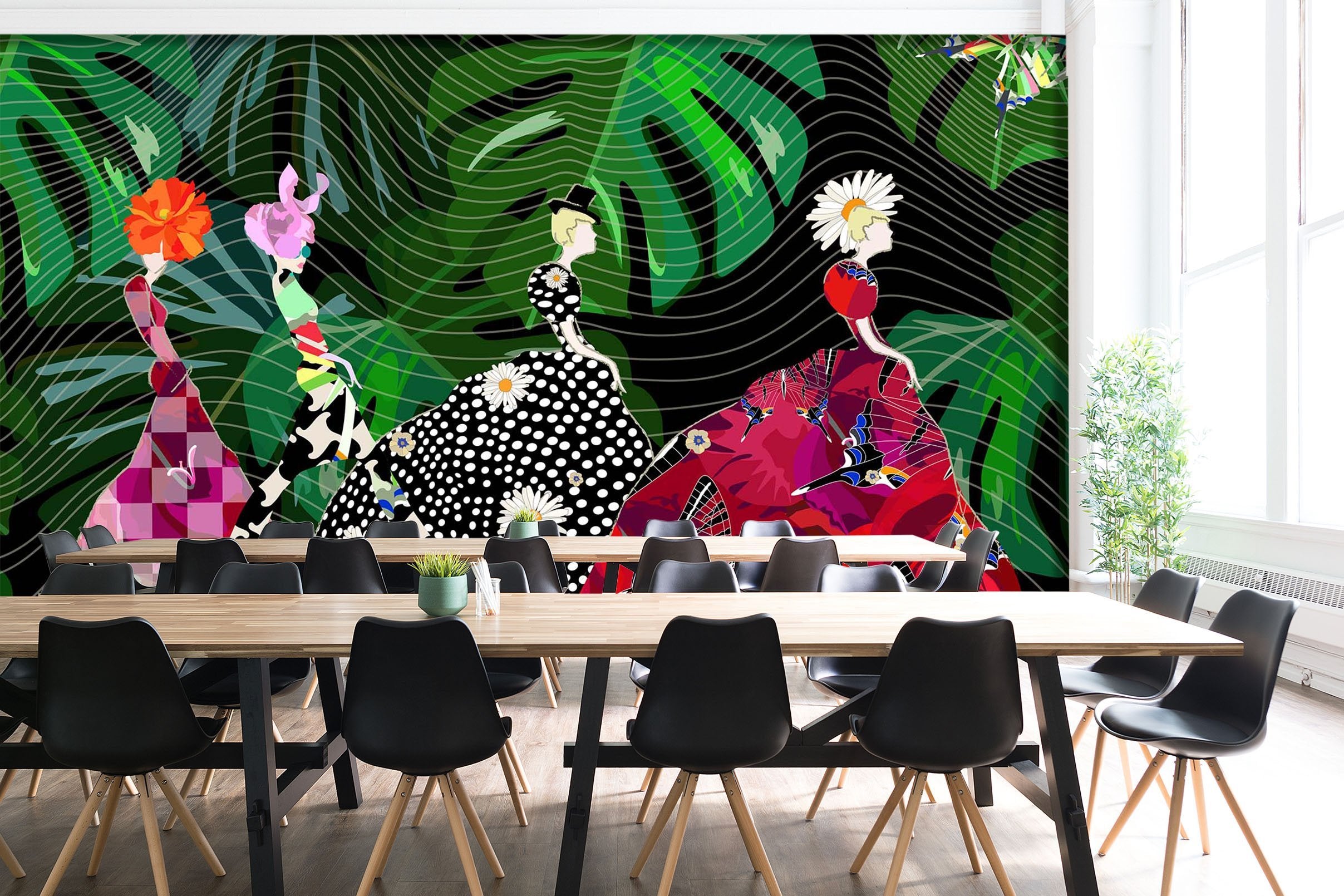 3D Dress Woman Leaf 647 Wallpaper AJ Wallpaper 2