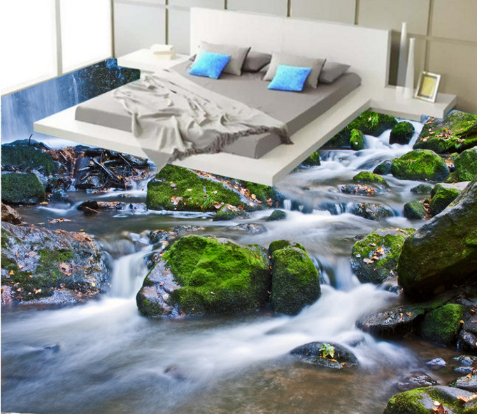 3D Moss Stone 254 Floor Mural Wallpaper AJ Wallpaper 2