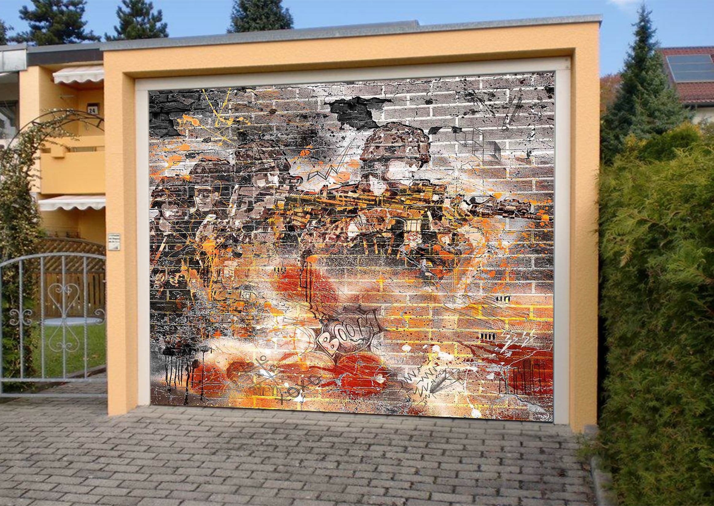 3D Graffiti Warriorrs 329 Garage Door Mural Wallpaper AJ Wallpaper
