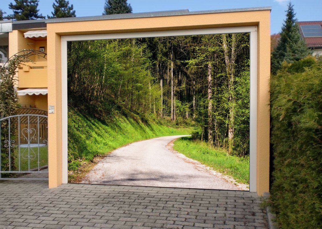 3D Forest Road 157 Garage Door Mural Wallpaper AJ Wallpaper