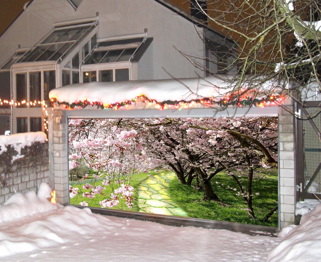 3D Spring Flowers Trees 309 Garage Door Mural Wallpaper AJ Wallpaper