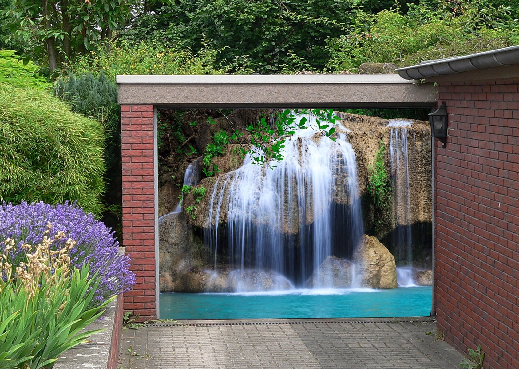 3D Rocks Waterfalls 121 Garage Door Mural Wallpaper AJ Wallpaper