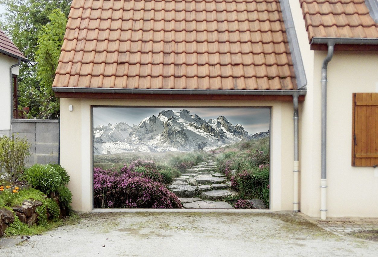 3D Snow Mountain Stone Road 156 Garage Door Mural Wallpaper AJ Wallpaper