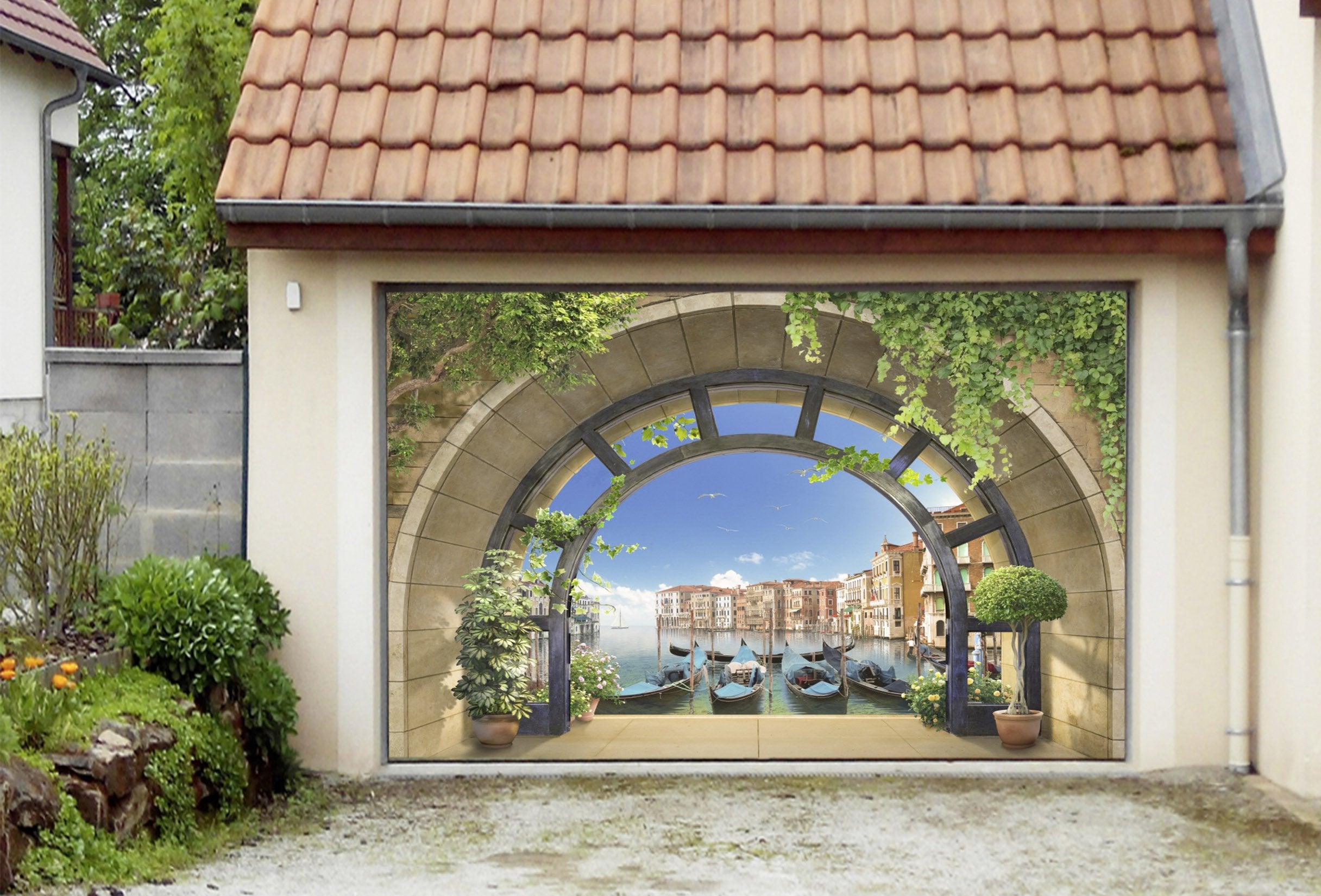 3D Arches Venice Scenery 307 Garage Door Mural Wallpaper AJ Wallpaper