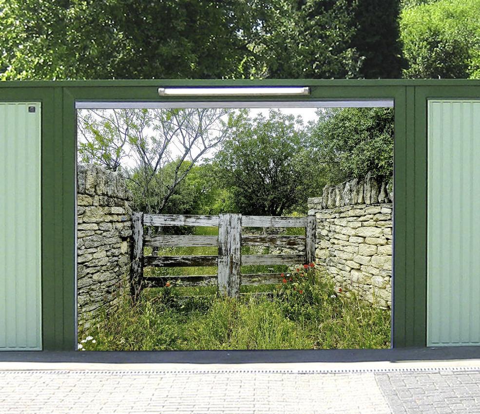 3D Stones Wall Wood Fence 172 Garage Door Mural Wallpaper AJ Wallpaper