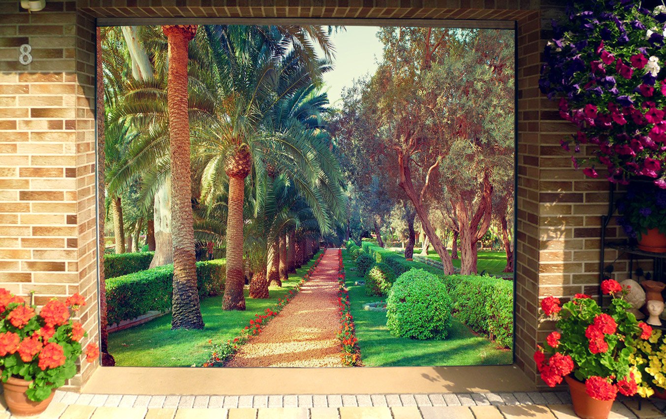 3D Park Green Trees 130 Garage Door Mural Wallpaper AJ Wallpaper