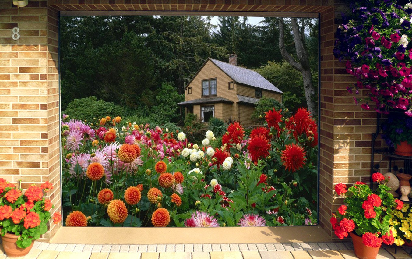 3D House Flowers 116 Garage Door Mural Wallpaper AJ Wallpaper