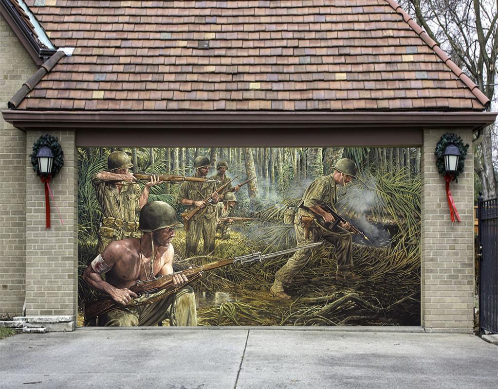 3D Jungle Warriors 234 Garage Door Mural Wallpaper AJ Wallpaper