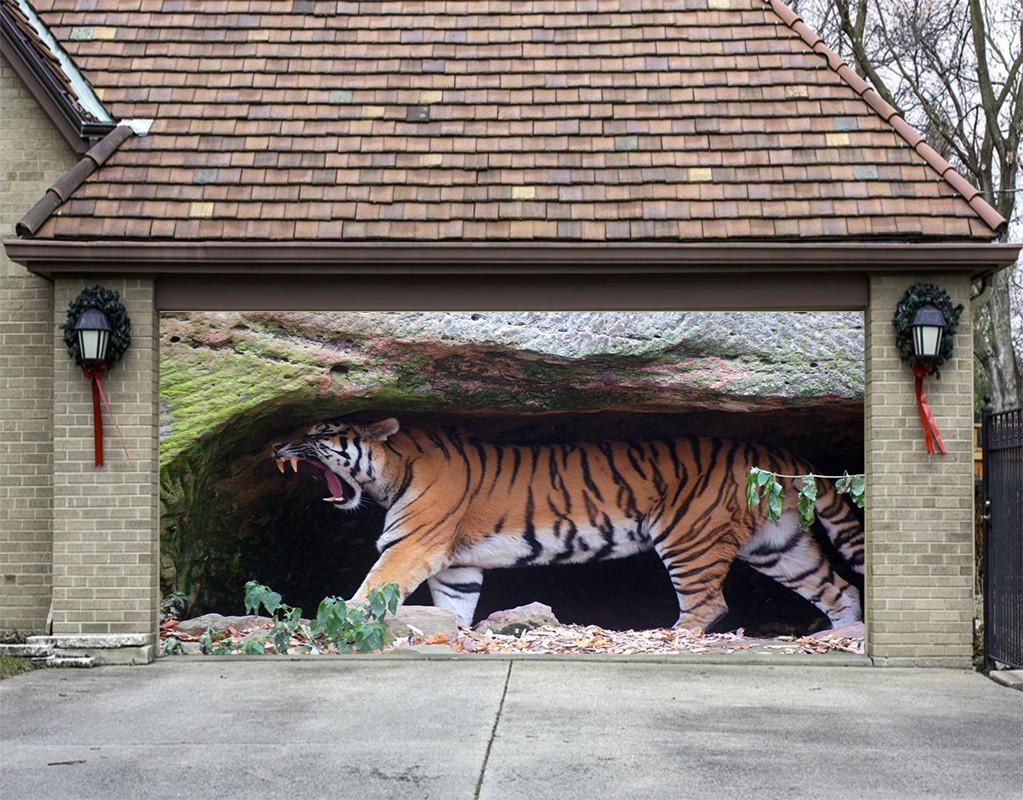 3D Tiger Cave 186 Garage Door Mural Wallpaper AJ Wallpaper