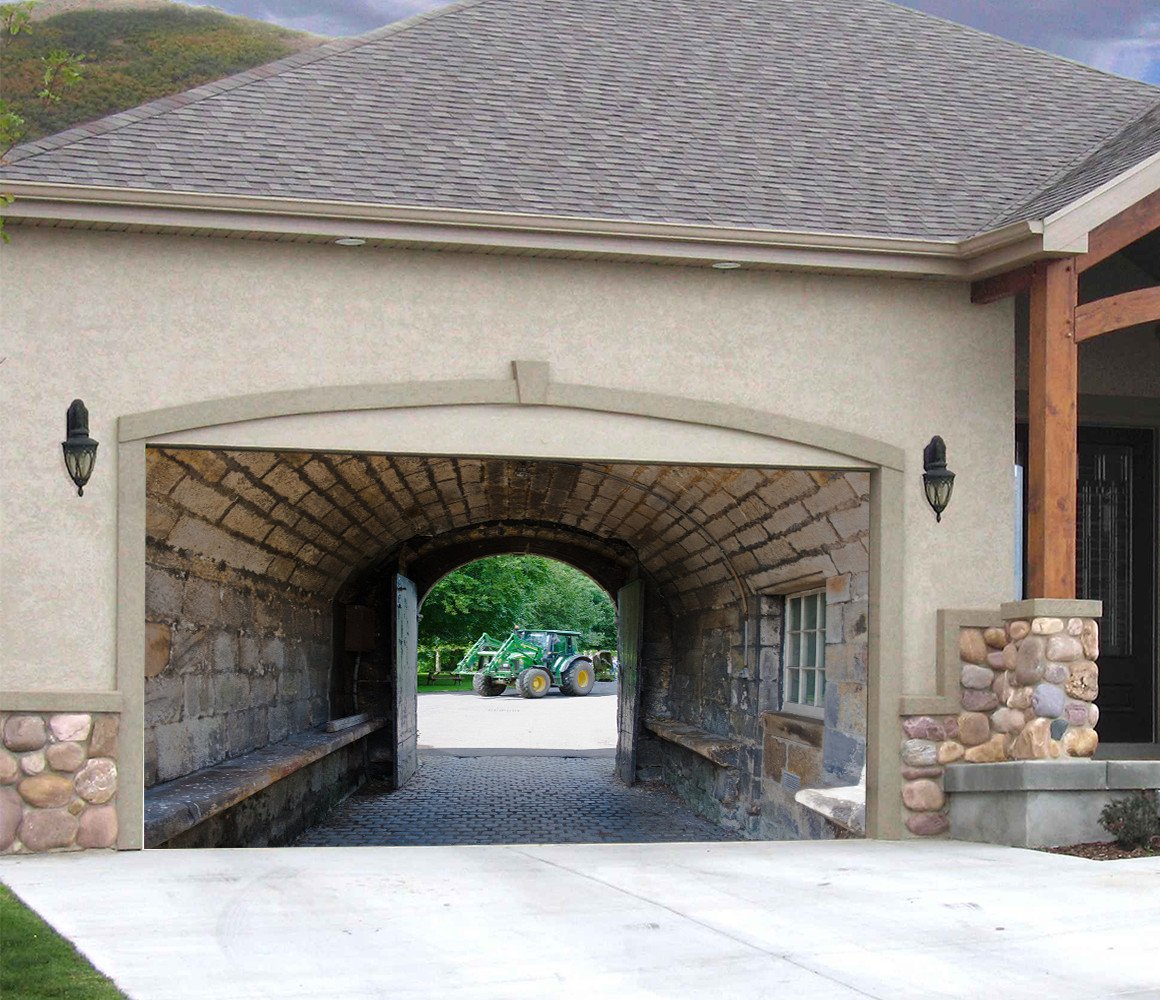 3D Courtyard Digging Machine 188 Garage Door Mural Wallpaper AJ Wallpaper