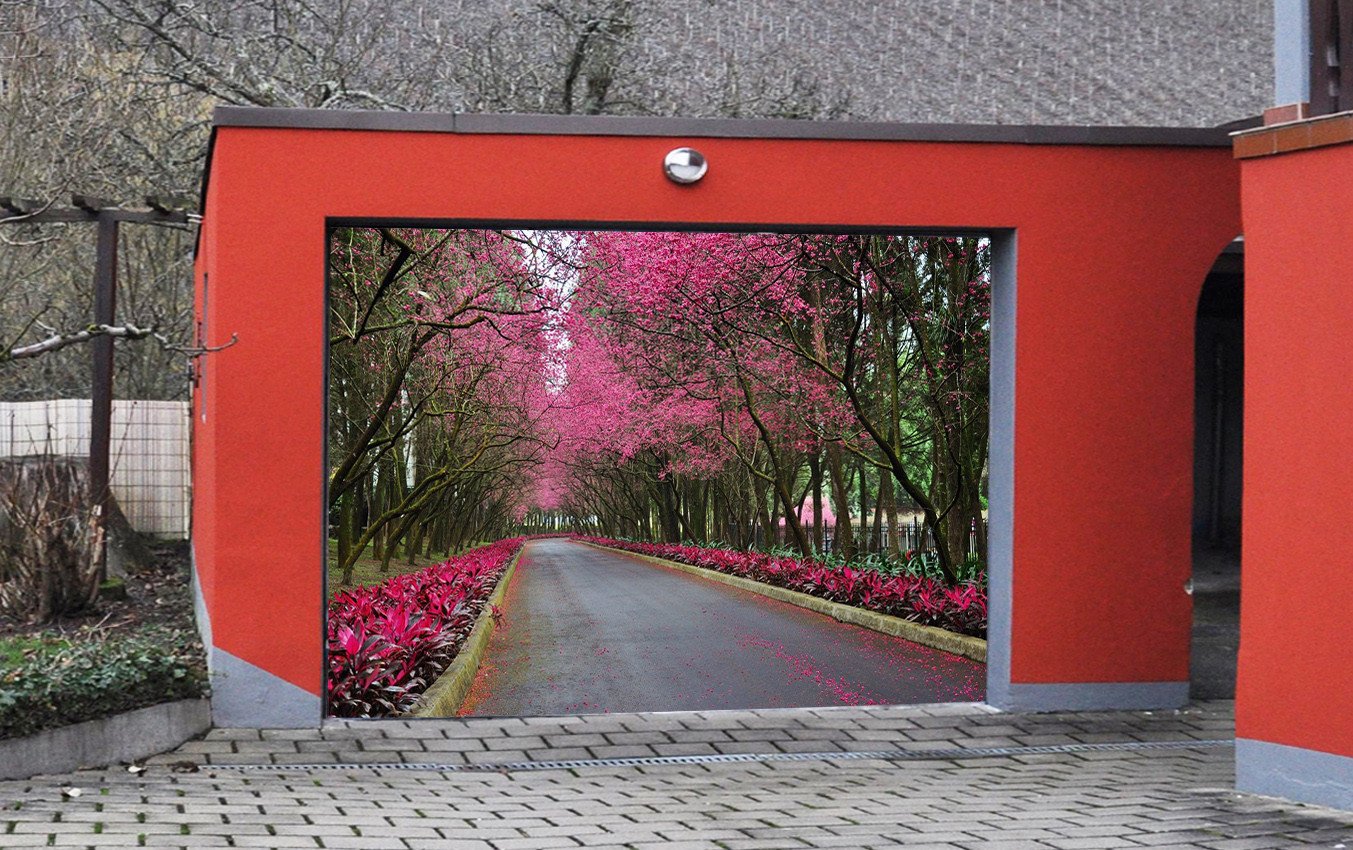 3D Roadside Flowers Trees 178 Garage Door Mural Wallpaper AJ Wallpaper