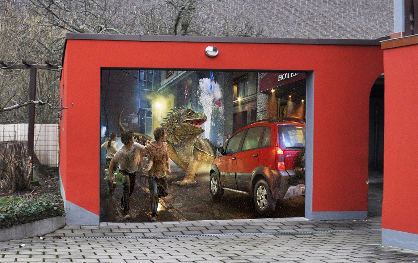 3D City Monster 241 Garage Door Mural Wallpaper AJ Wallpaper