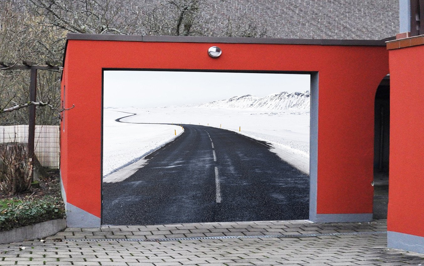 3D Highway Snow Scenery 150 Garage Door Mural Wallpaper AJ Wallpaper