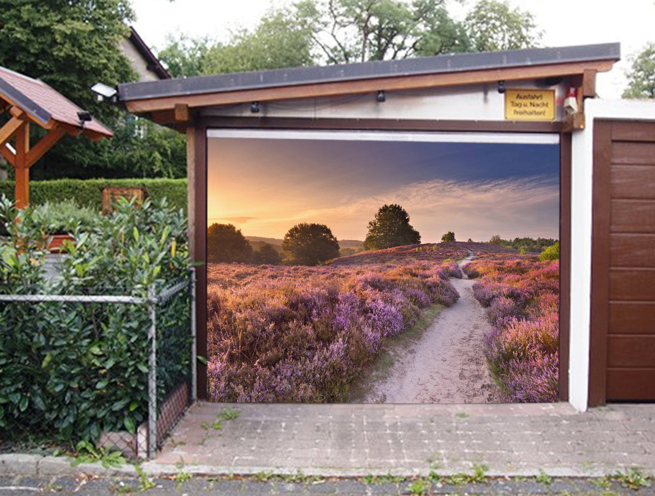 3D Mountain Flowers Path 342 Garage Door Mural Wallpaper AJ Wallpaper