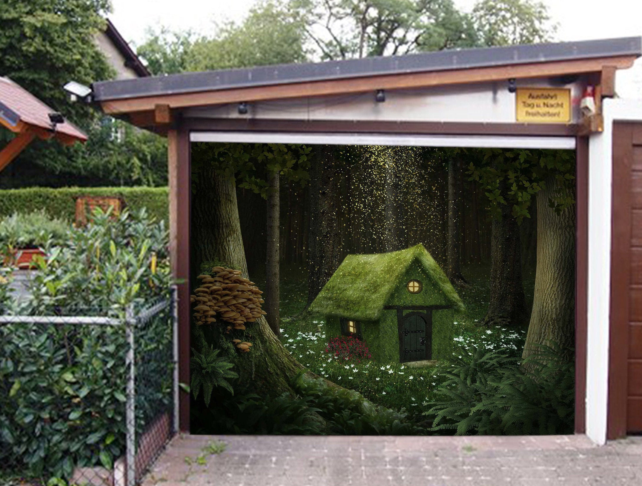 3D Forest Grass House 333 Garage Door Mural Wallpaper AJ Wallpaper
