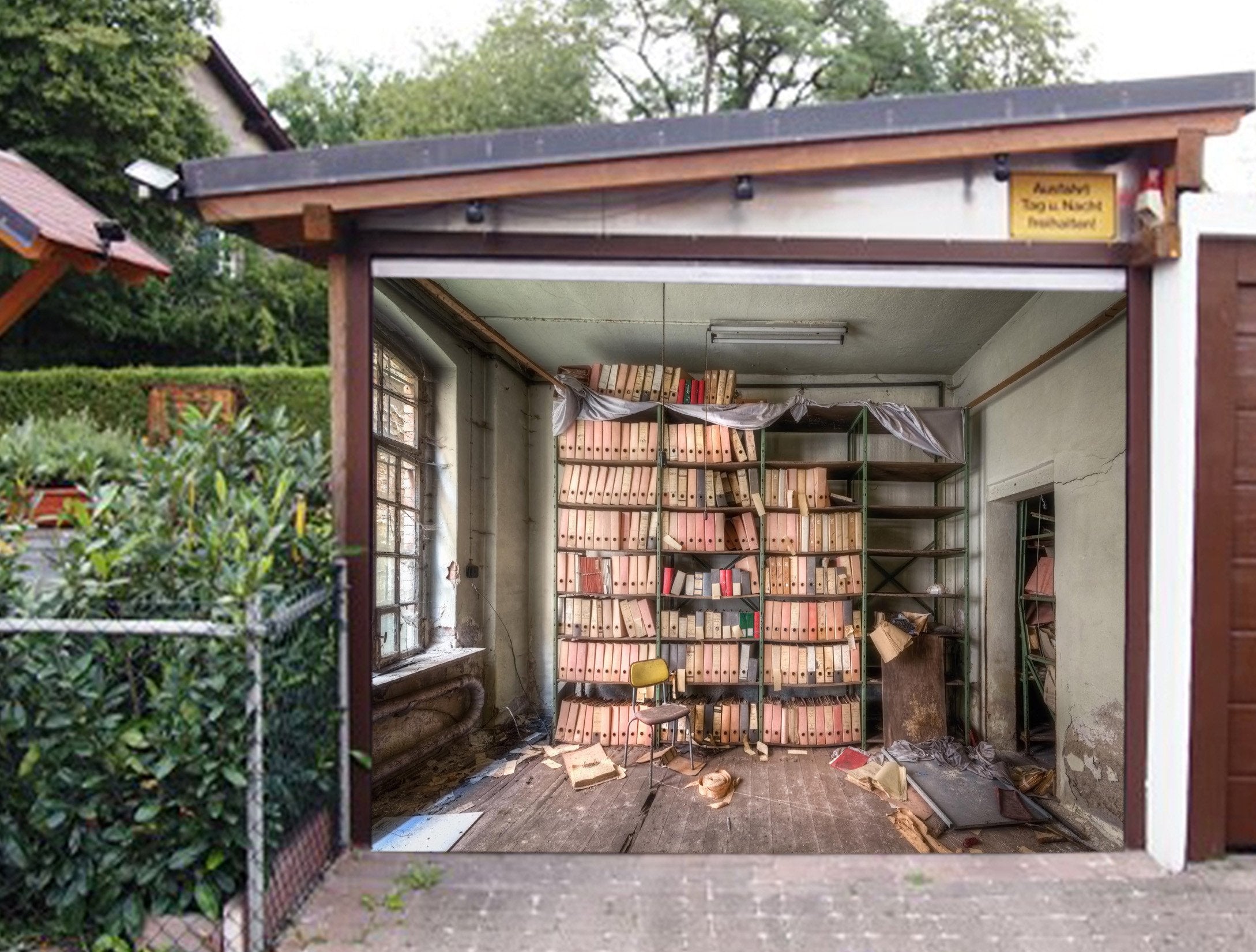 3D Messy Files Cabinets 448 Garage Door Mural Wallpaper AJ Wallpaper