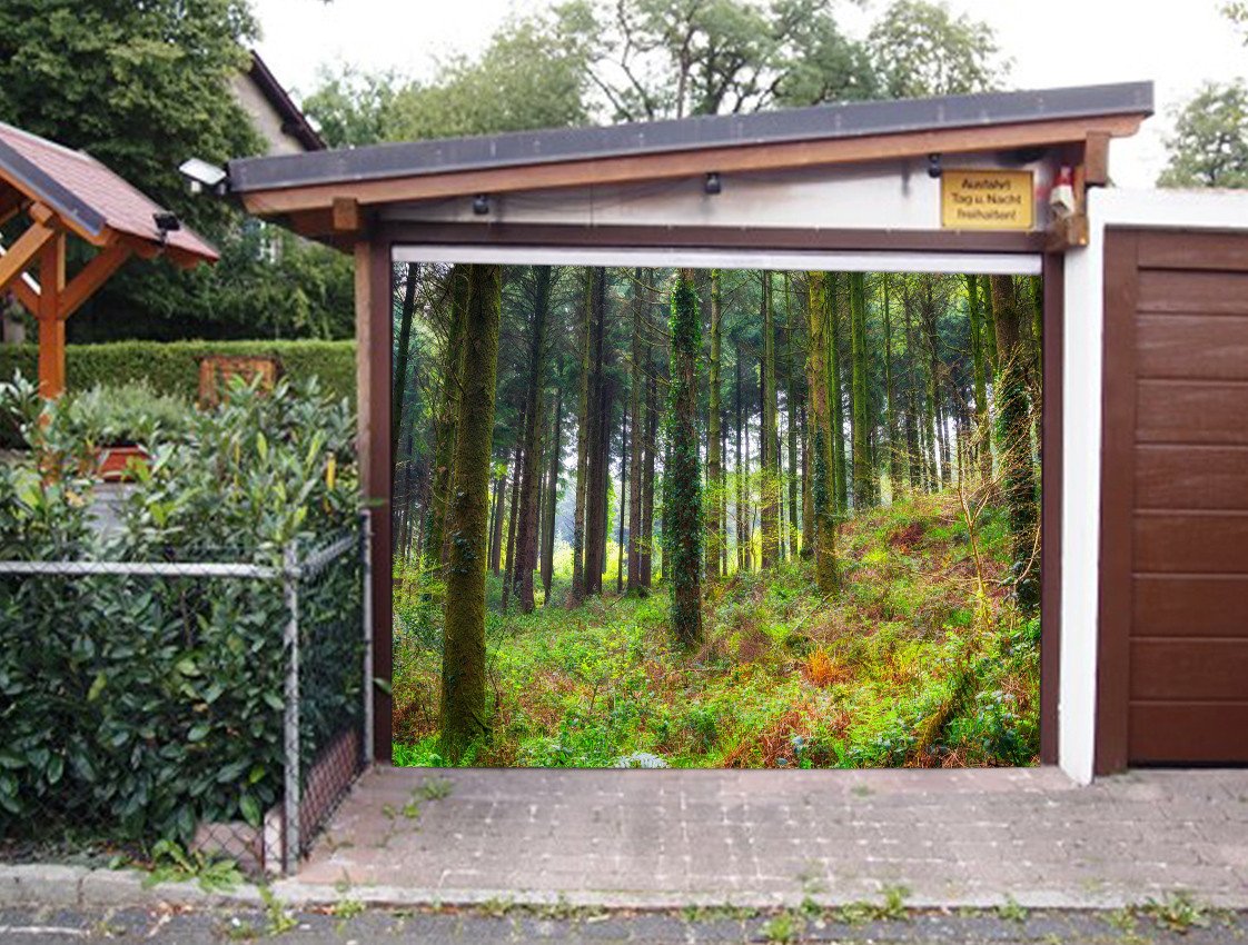 3D Forest Tall Trees 118 Garage Door Mural Wallpaper AJ Wallpaper