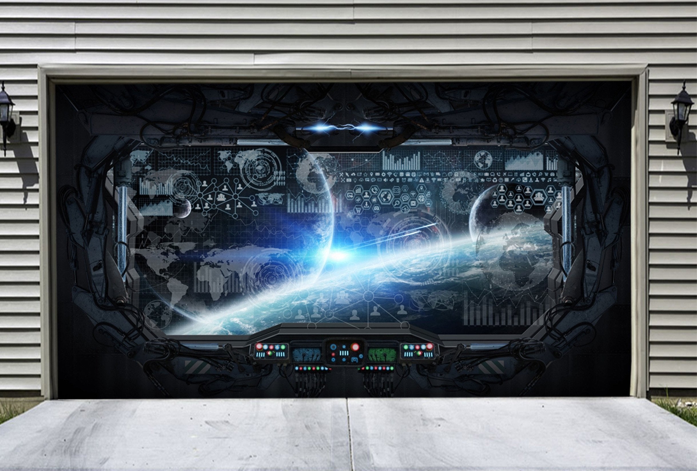 3D Earth Data System 369 Garage Door Mural Wallpaper AJ Wallpaper