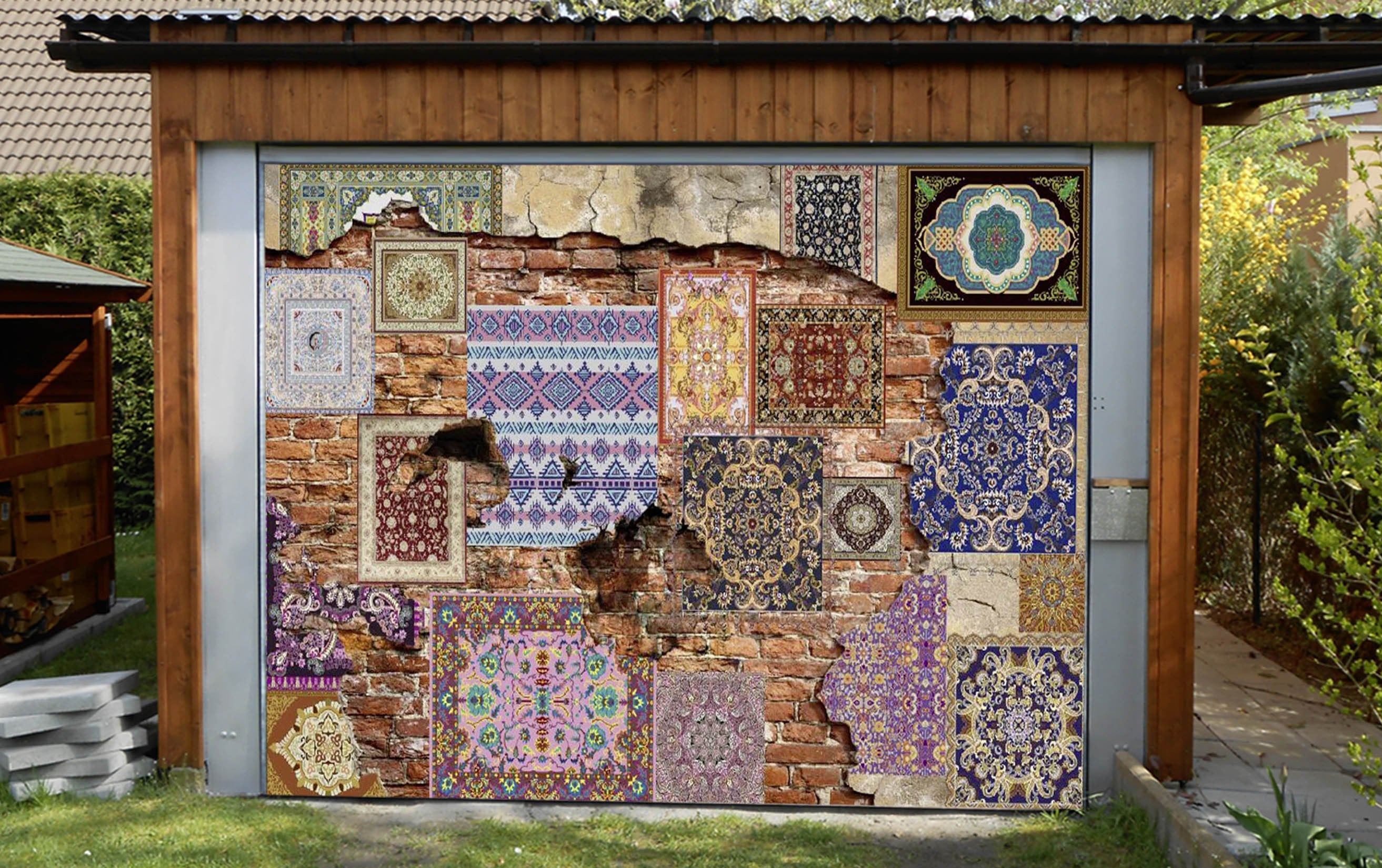 3D Bricks Wall Pattern 471 Garage Door Mural Wallpaper AJ Wallpaper