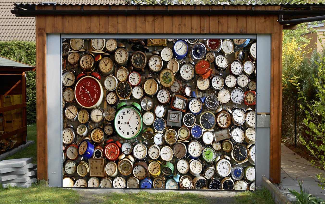 3D Various Classic Clocks 247 Garage Door Mural Wallpaper AJ Wallpaper