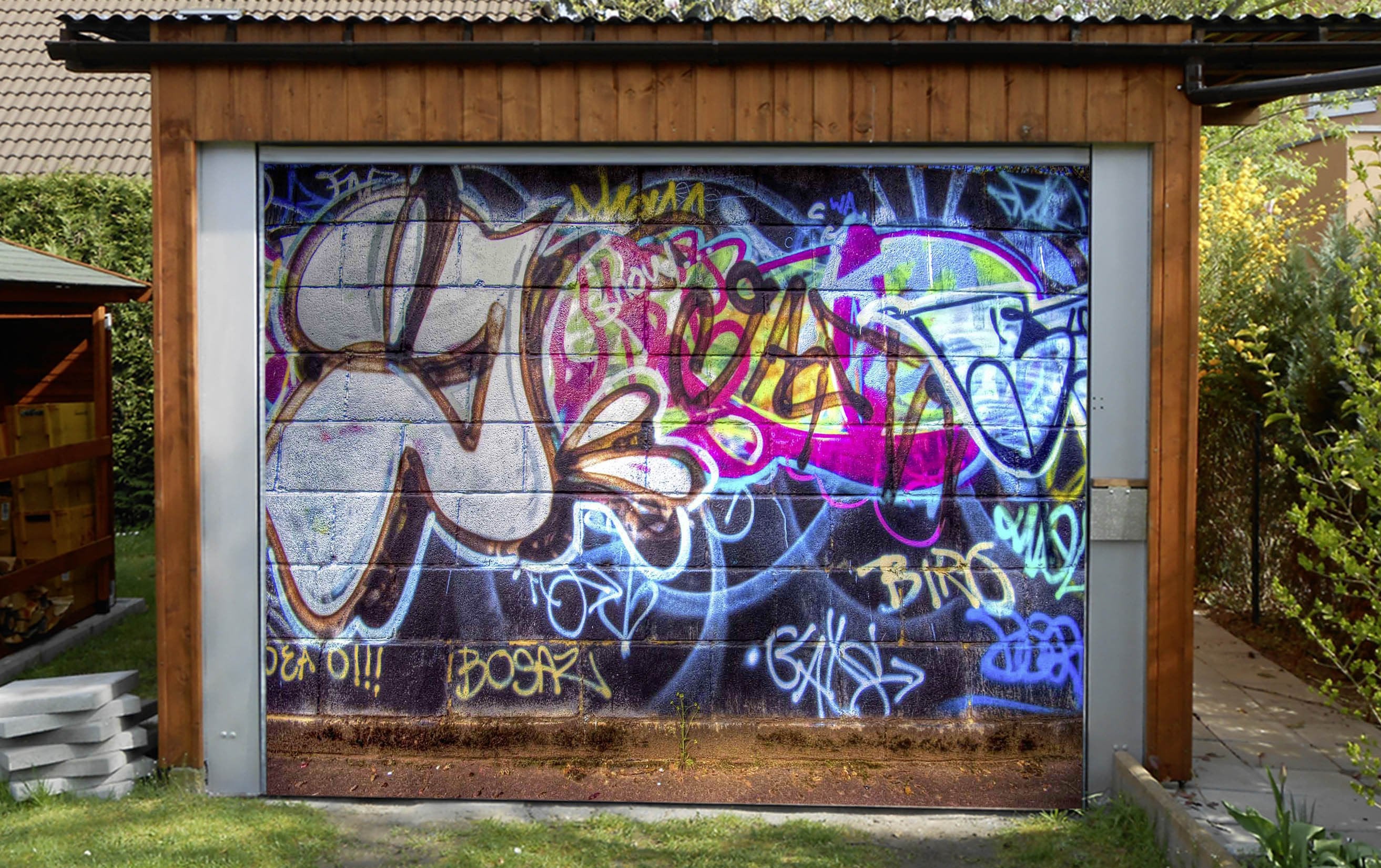 3D Graffiti Words 329 Garage Door Mural Wallpaper AJ Wallpaper