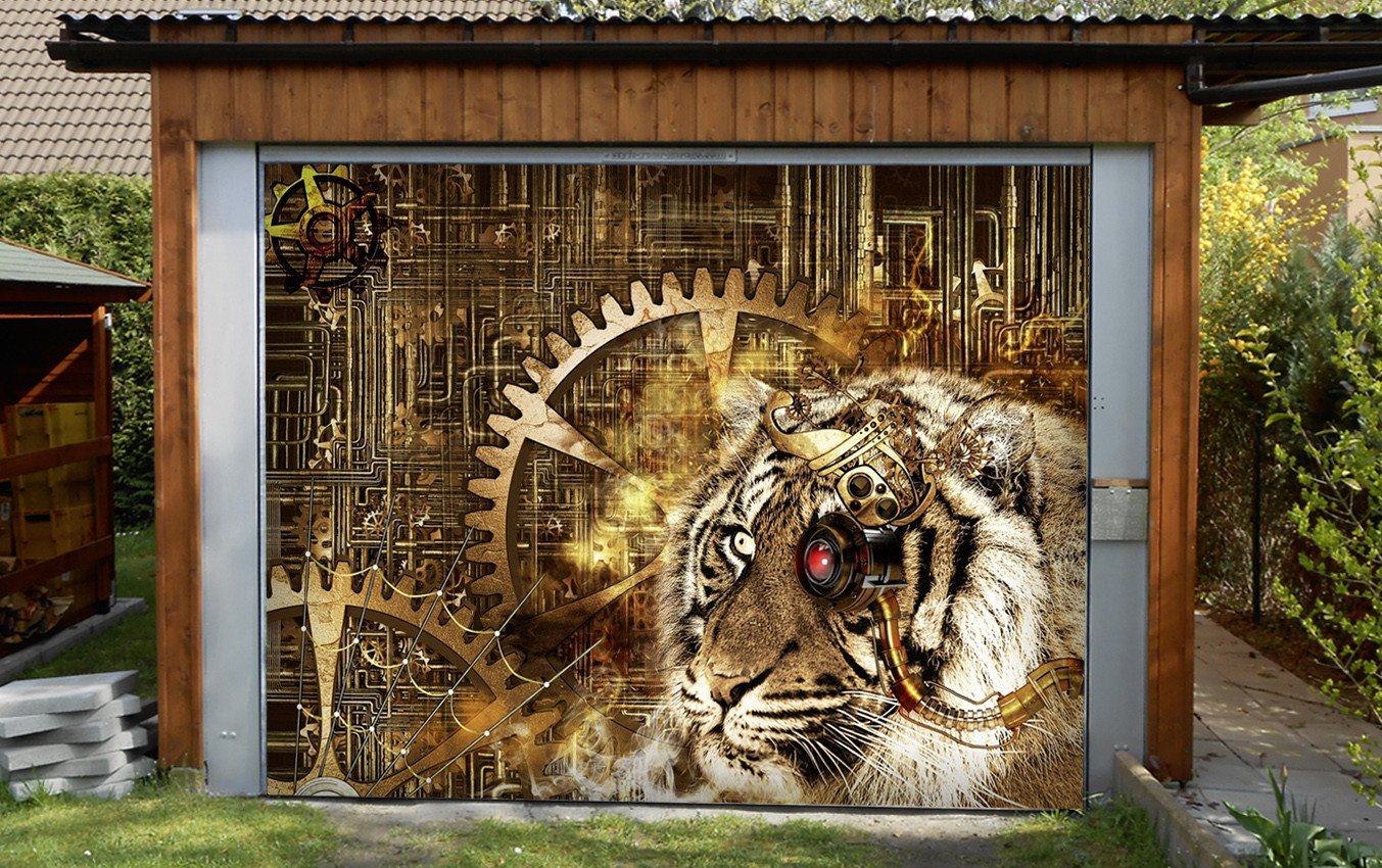3D Tiger Engineer 154 Garage Door Mural Wallpaper AJ Wallpaper