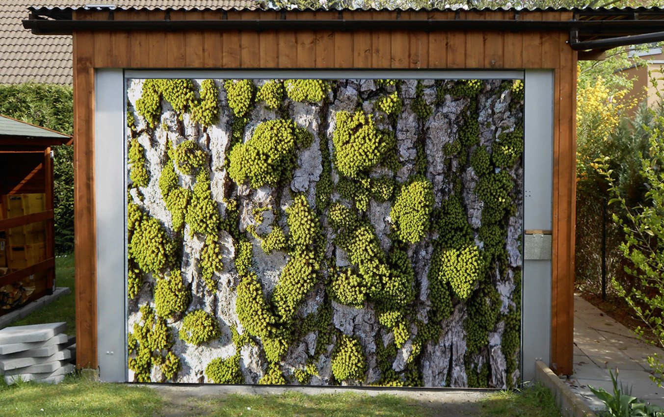 3D Cliff Green Mosses 230 Garage Door Mural Wallpaper AJ Wallpaper