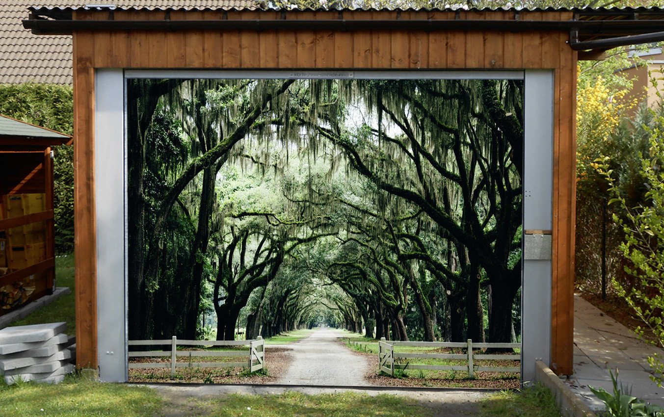 3D Roadside Lush Trees 152 Garage Door Mural Wallpaper AJ Wallpaper