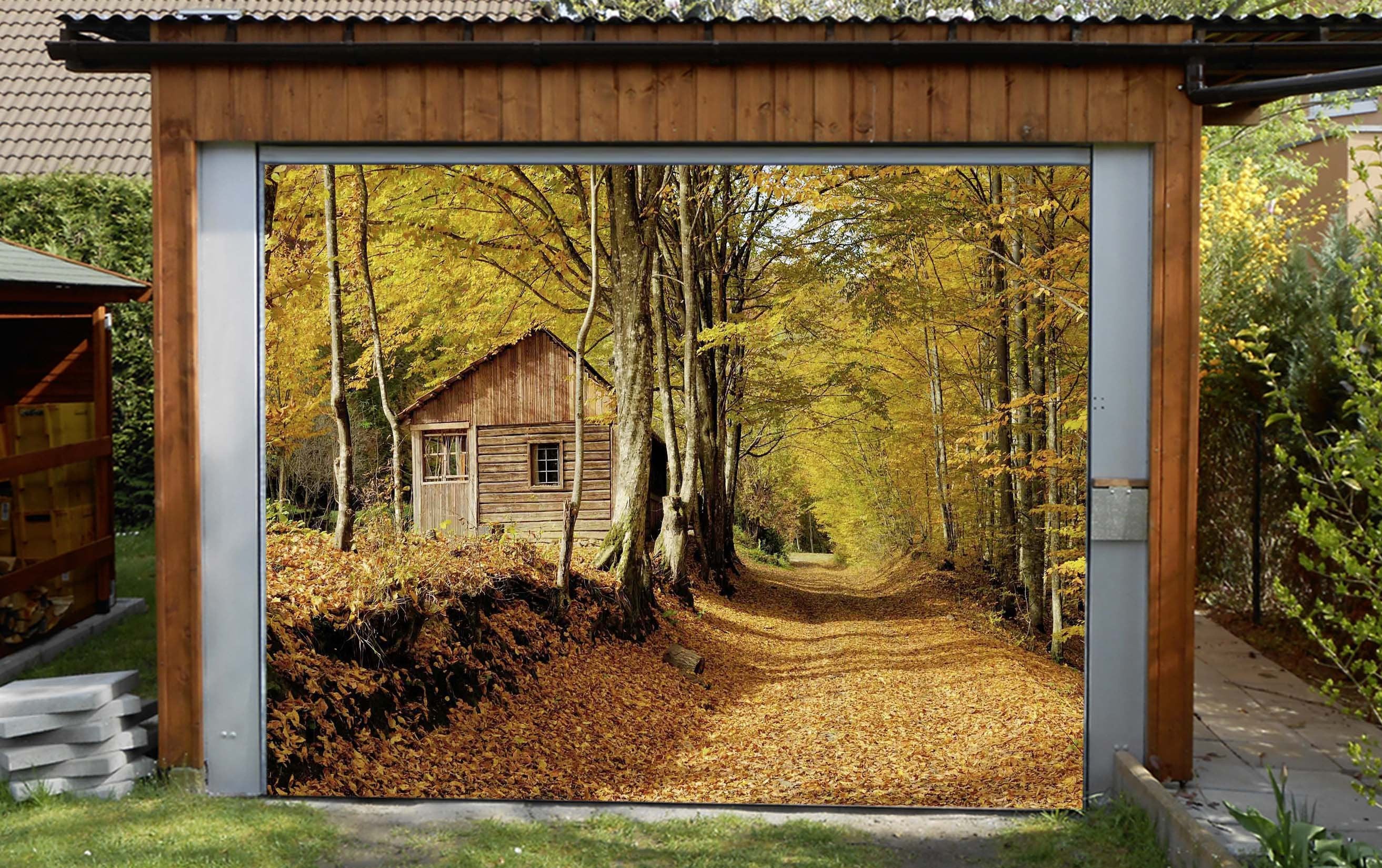 3D Forest Wood House 354 Garage Door Mural Wallpaper AJ Wallpaper