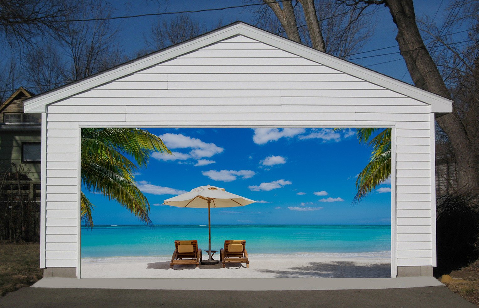 3D Sunny Beach Scenery 129 Garage Door Mural Wallpaper AJ Wallpaper