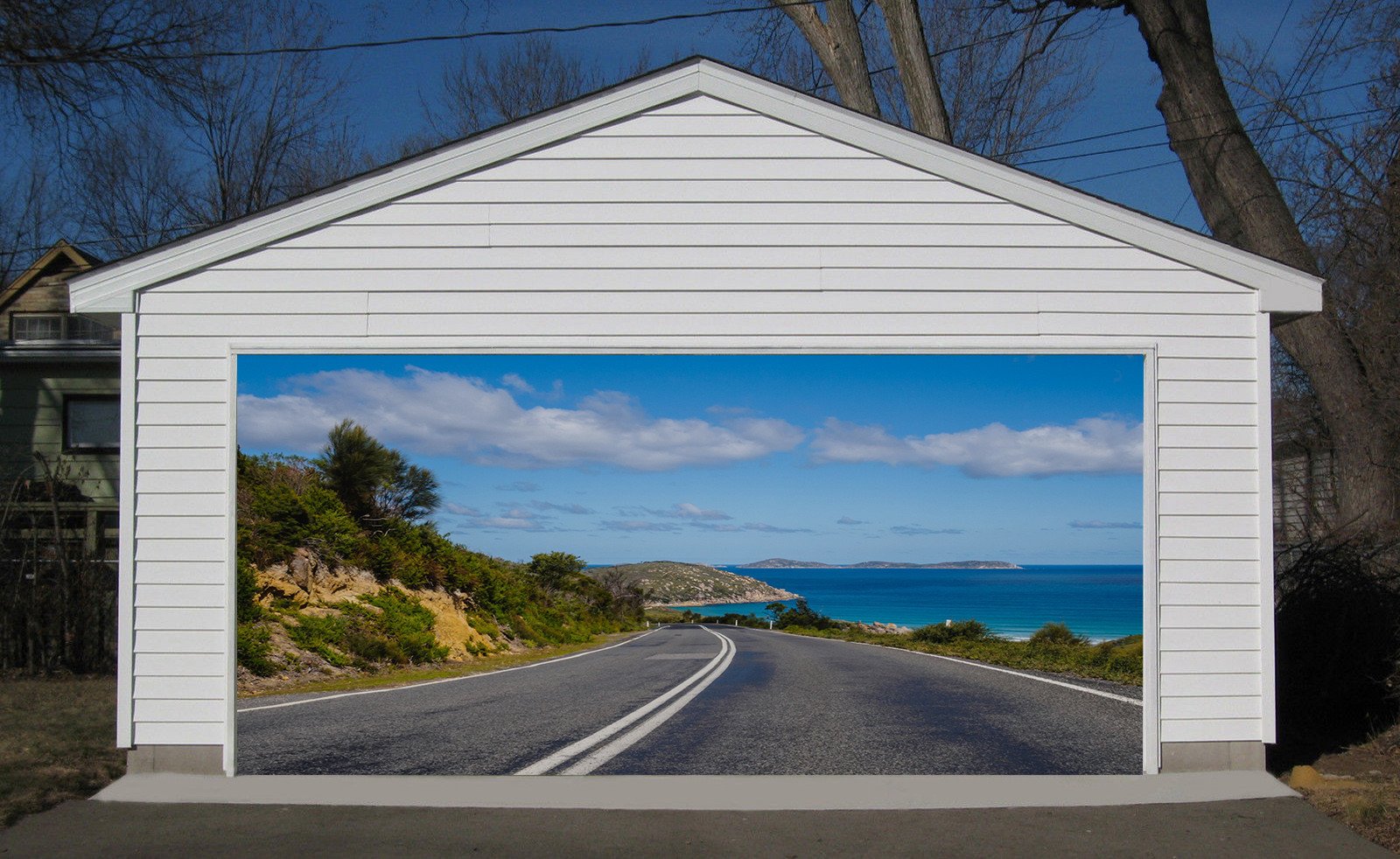 3D Road Sea Scenery 169 Garage Door Mural Wallpaper AJ Wallpaper