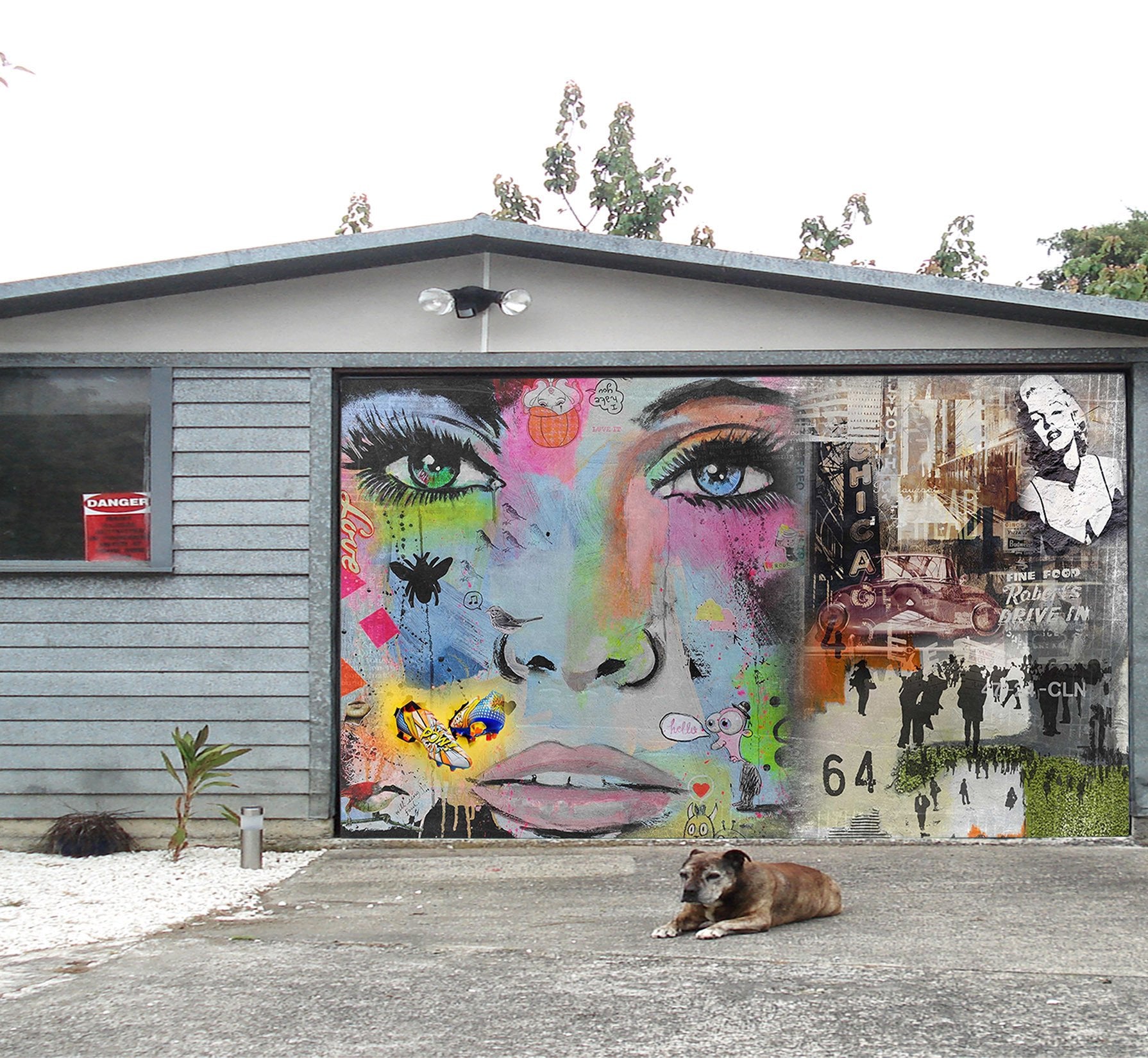 3D Graffiti Face 371 Garage Door Mural Wallpaper AJ Wallpaper