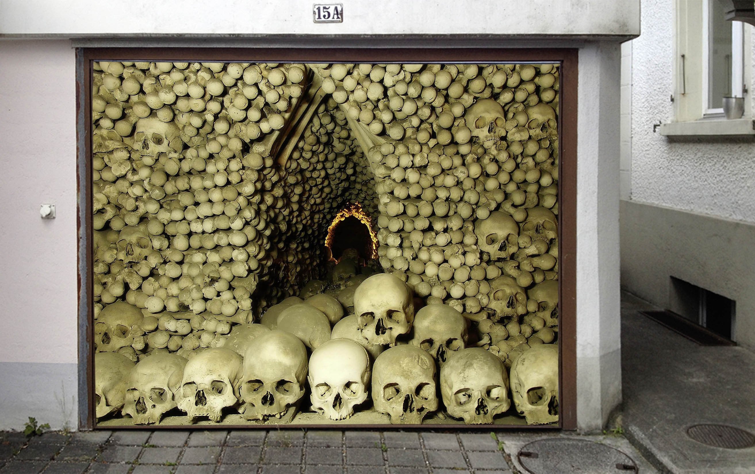 3D Skulls Cave 444 Garage Door Mural Wallpaper AJ Wallpaper