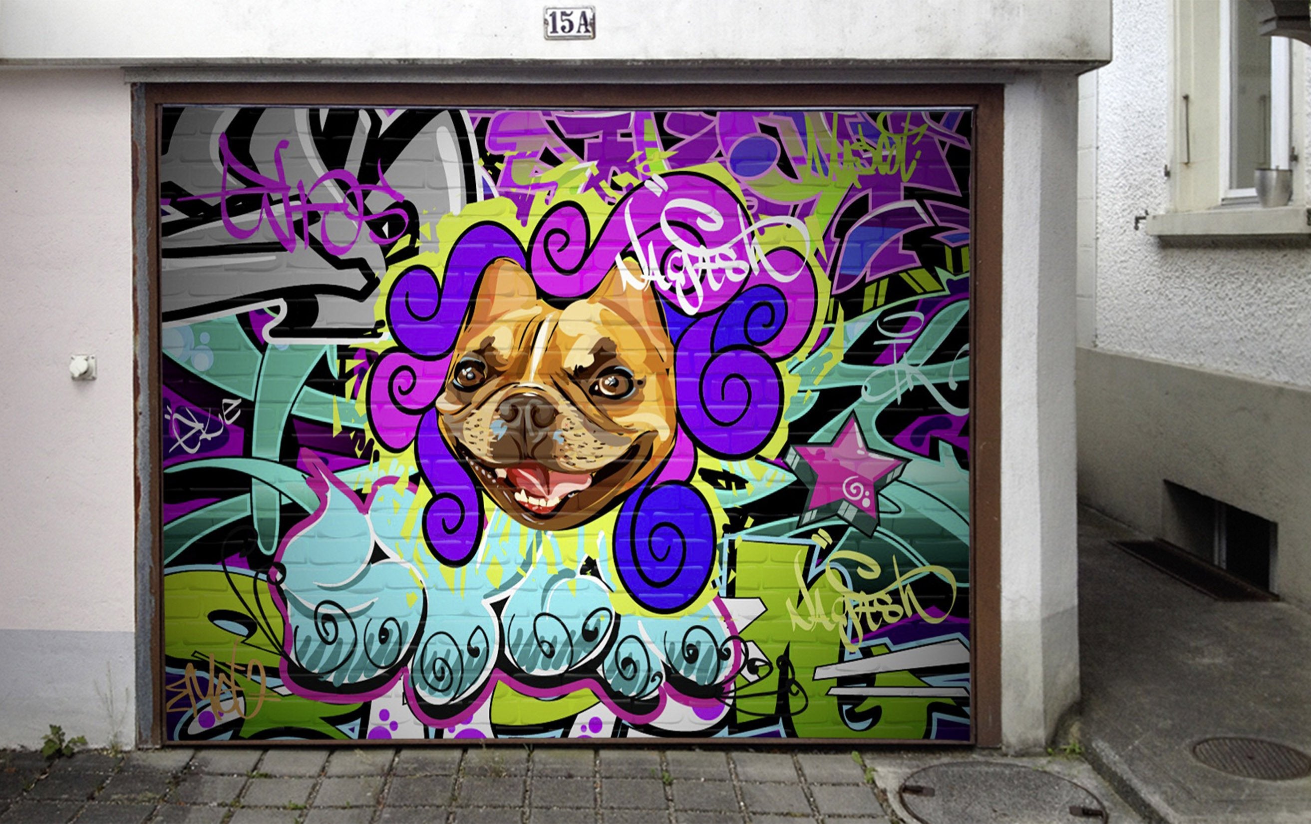 3D Graffiti Dog 318 Garage Door Mural Wallpaper AJ Wallpaper