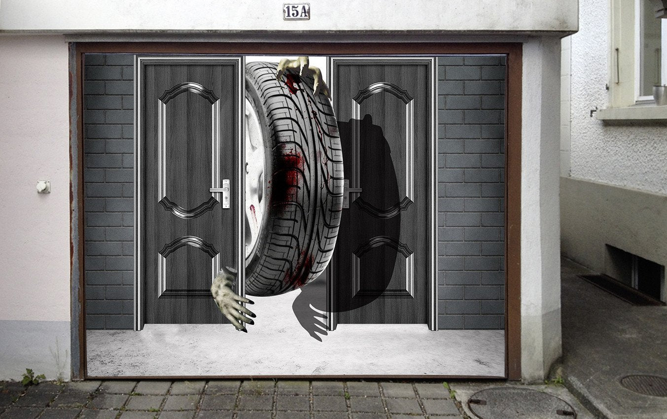 3D Gate Monster Tire 243 Garage Door Mural Wallpaper AJ Wallpaper
