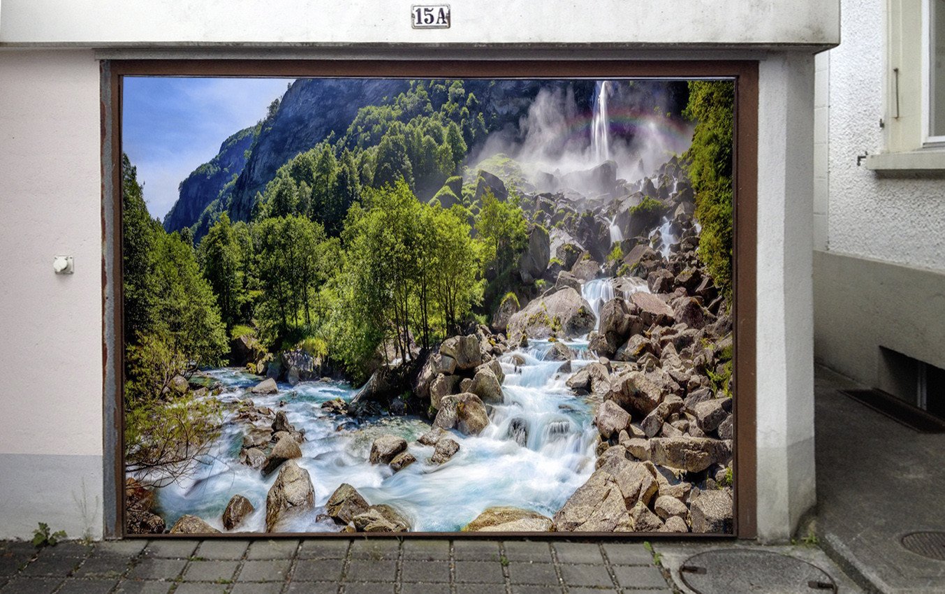 3D Mountain River 258 Garage Door Mural Wallpaper AJ Wallpaper