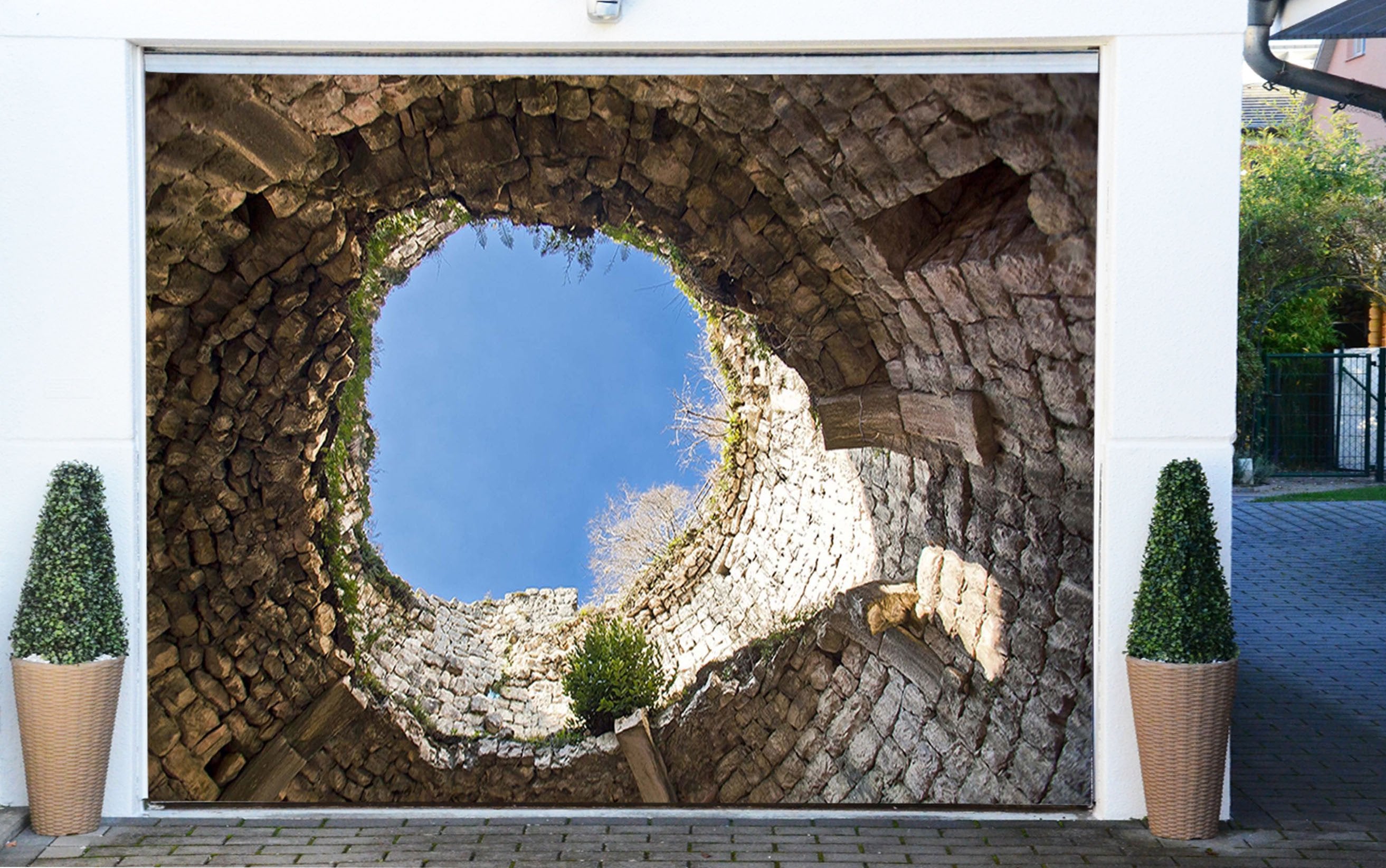 3D Cave Blue Sky 469 Garage Door Mural Wallpaper AJ Wallpaper