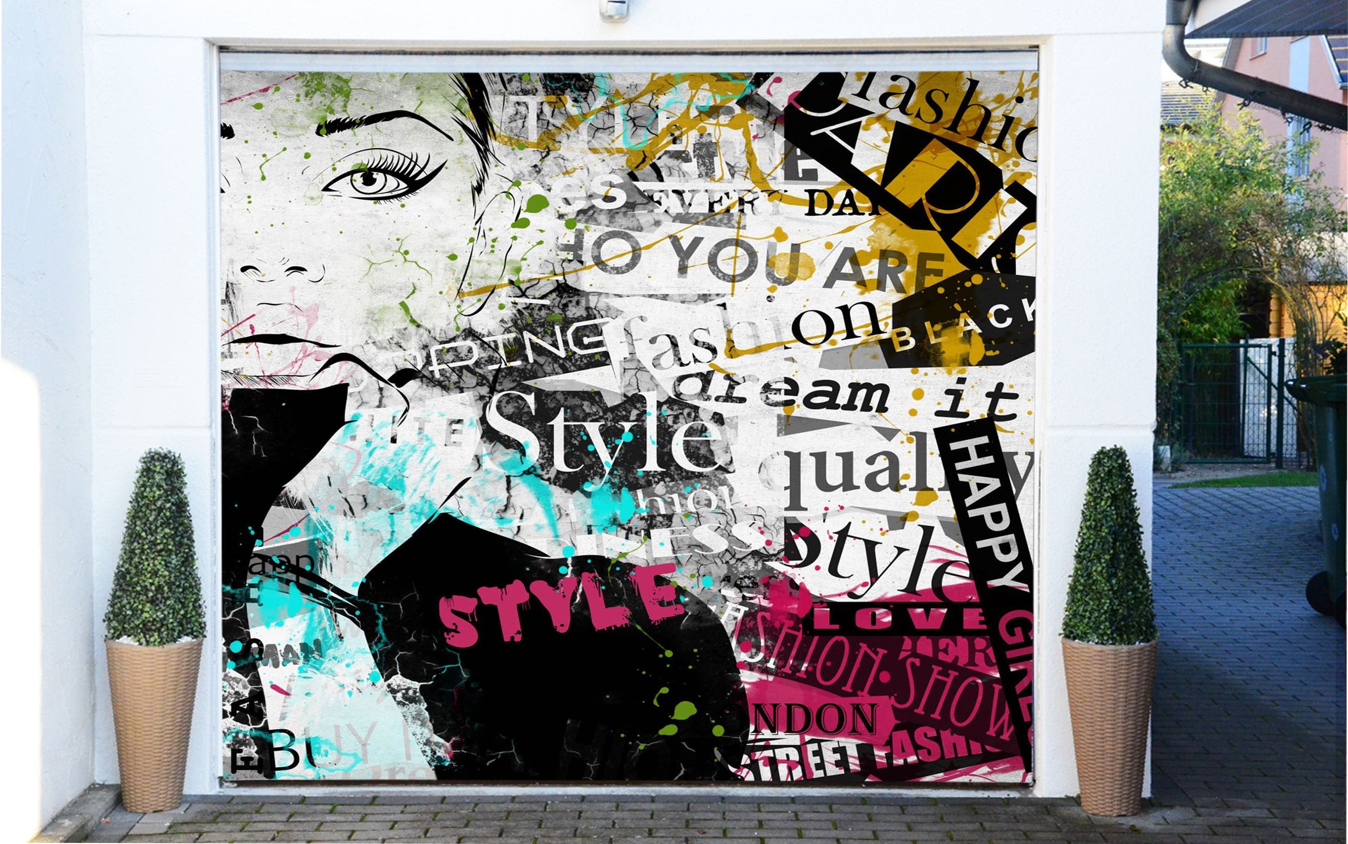 3D Graffiti Stylish Girl 412 Garage Door Mural Wallpaper AJ Wallpaper