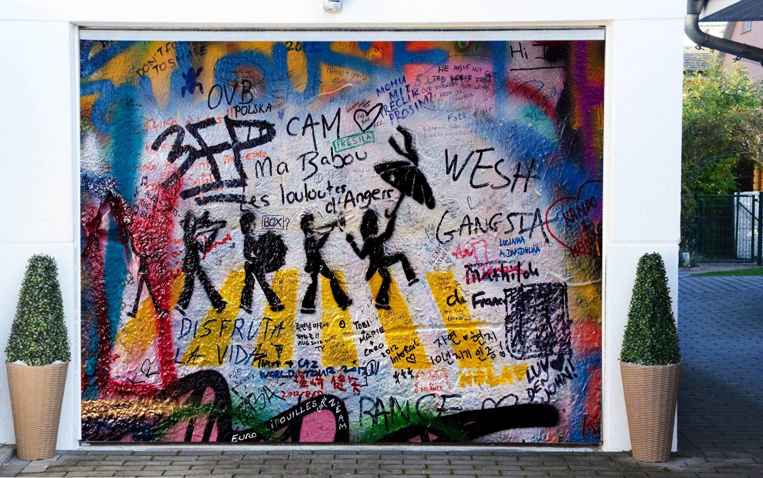 3D Graffiti Zebra Crossing 328 Garage Door Mural Wallpaper AJ Wallpaper