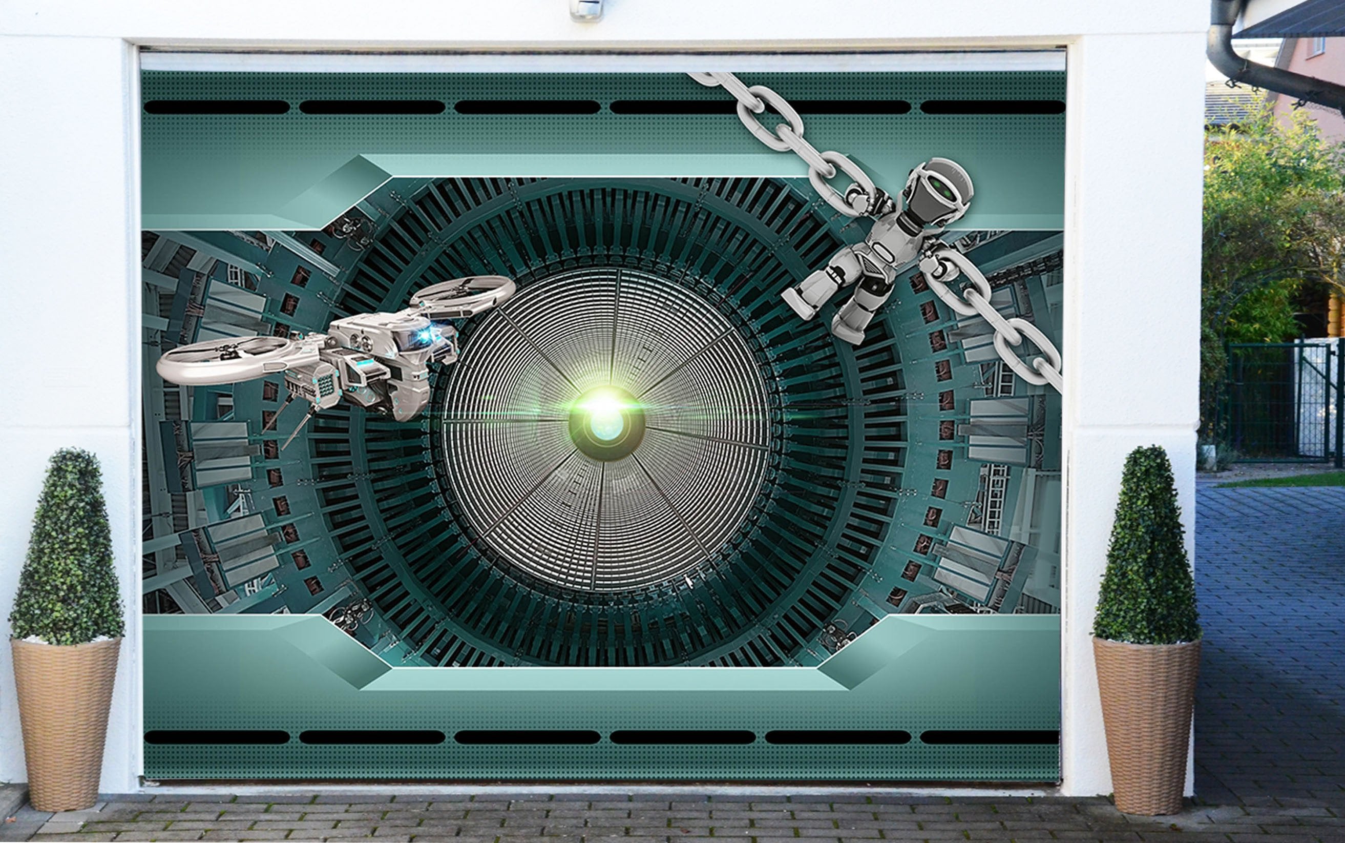 3D Robots Space 462 Garage Door Mural Wallpaper AJ Wallpaper