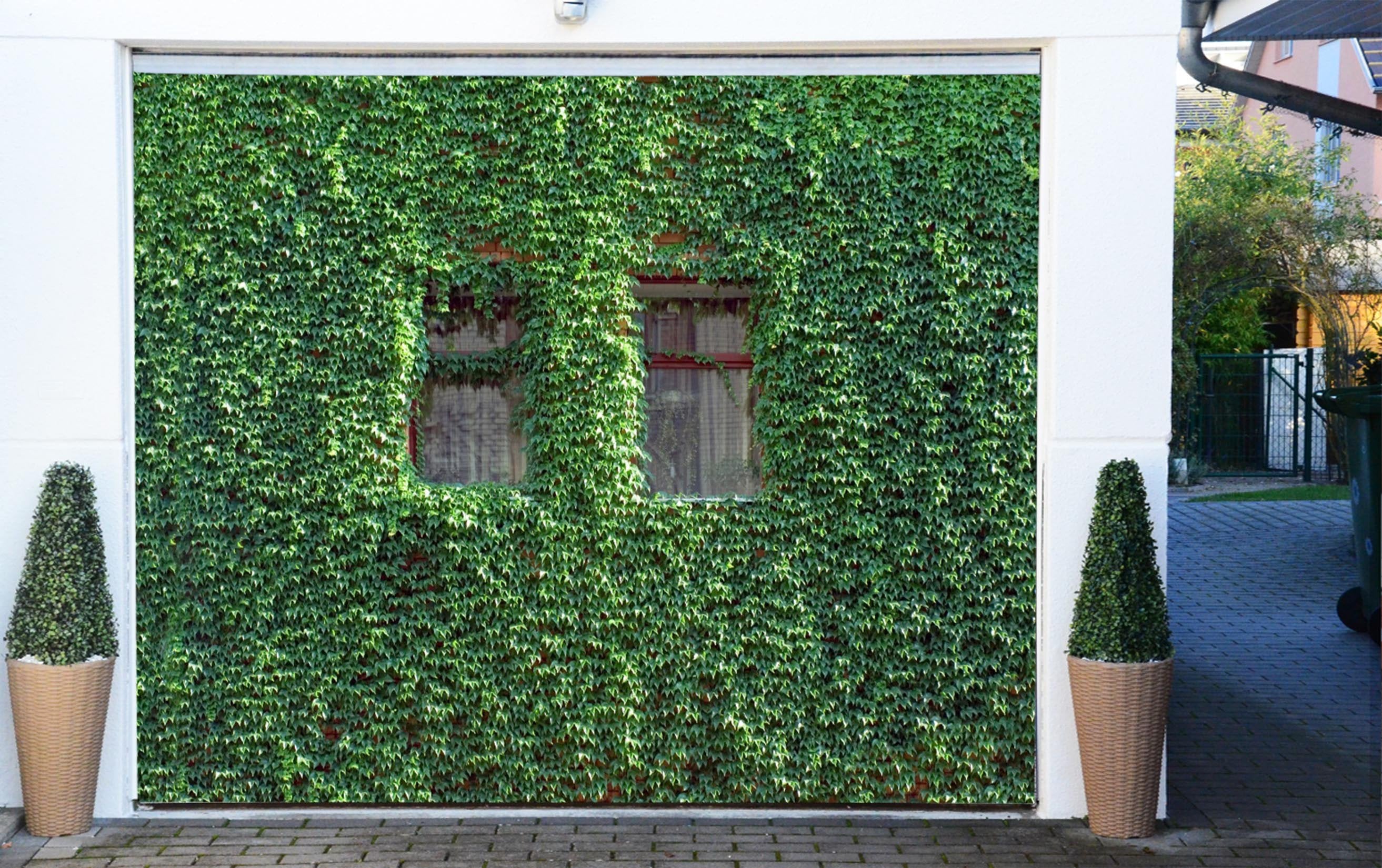 3D Window Lush Ivy 35 Garage Door Mural Wallpaper AJ Wallpaper