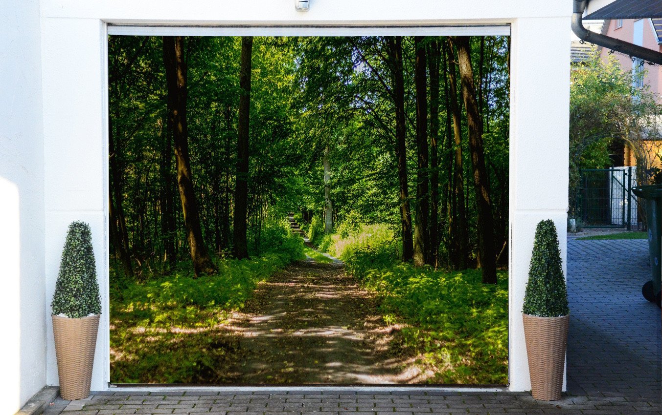 3D Dense Forest Road 292 Garage Door Mural Wallpaper AJ Wallpaper