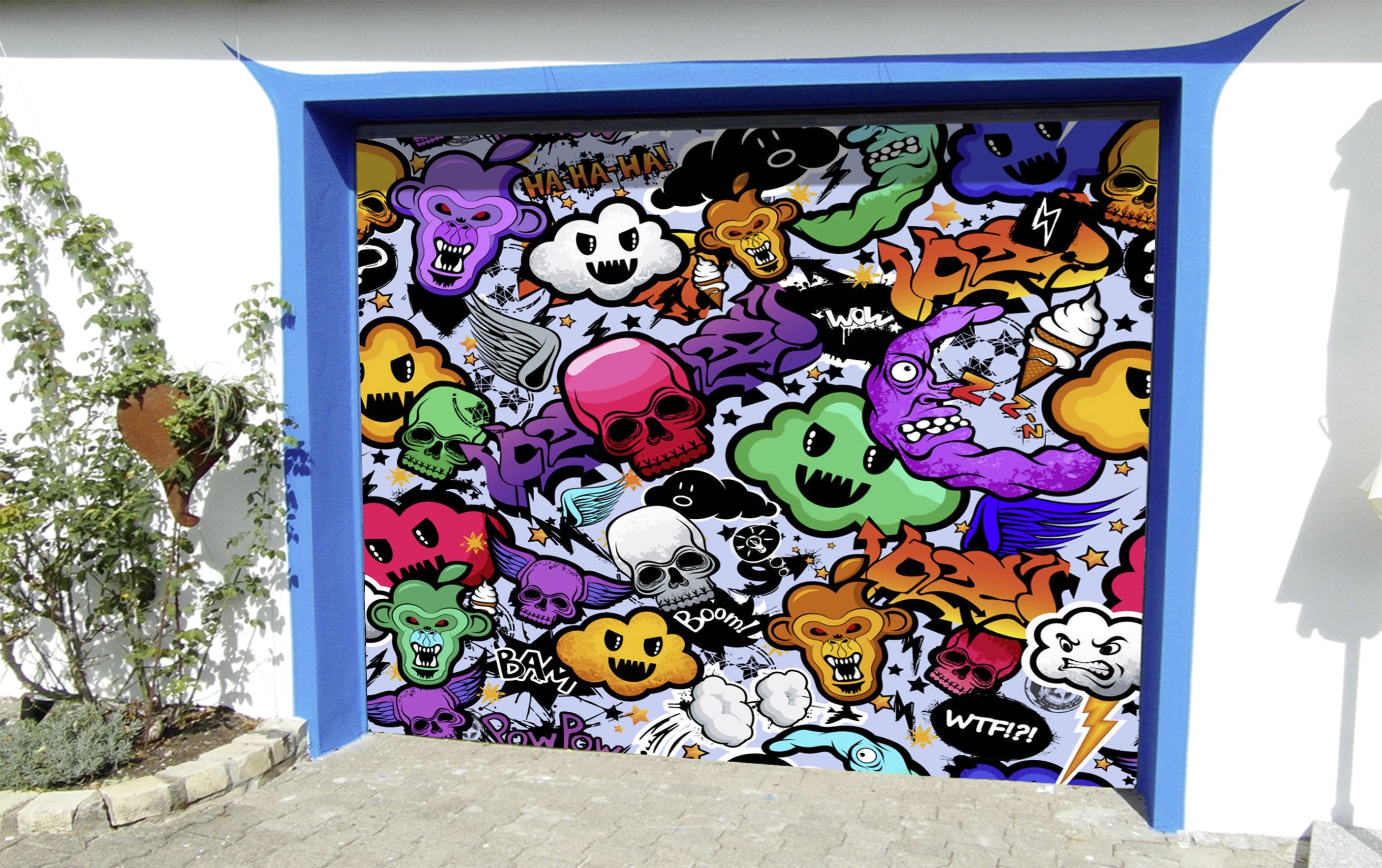 3D Graffiti Pattern 89 Garage Door Mural Wallpaper AJ Wallpaper