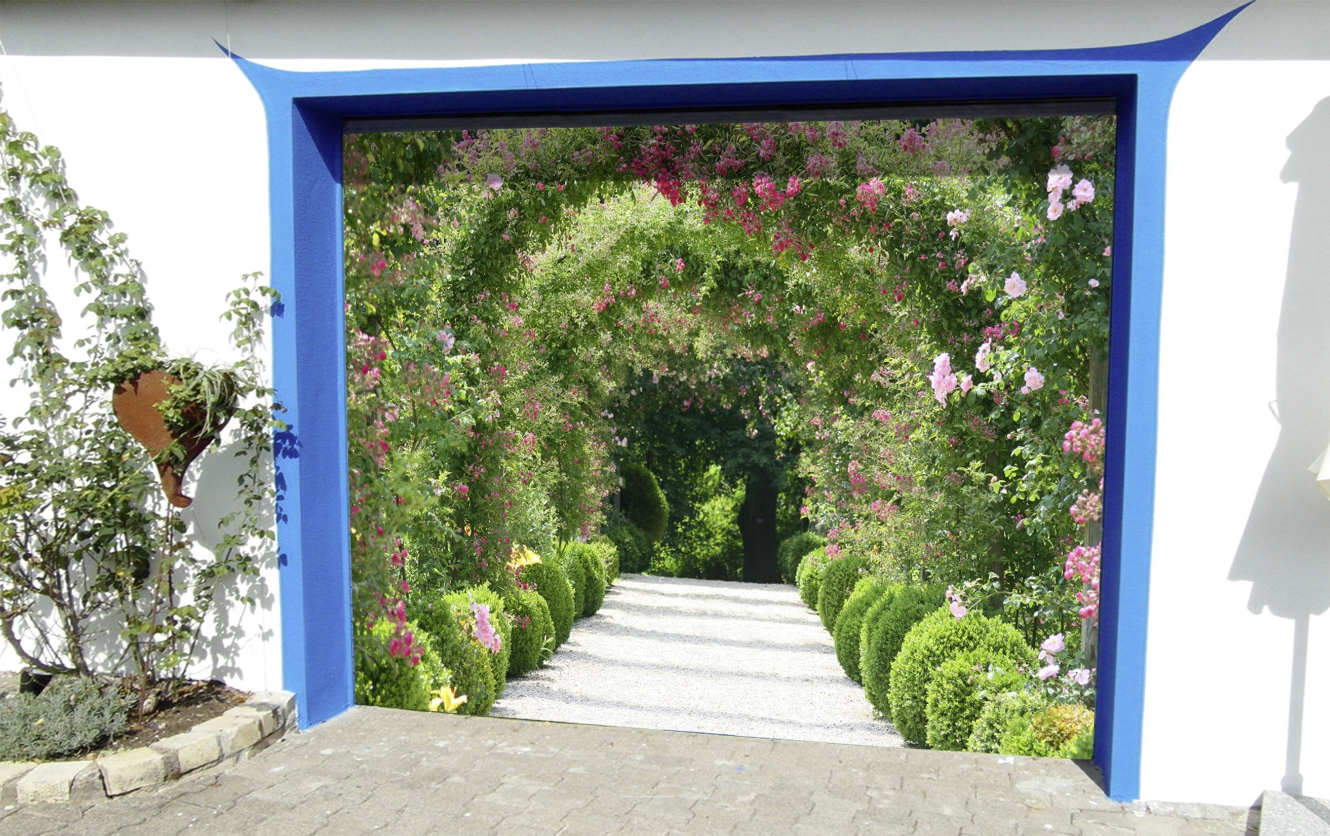 3D Flowers Arches 321 Garage Door Mural Wallpaper AJ Wallpaper