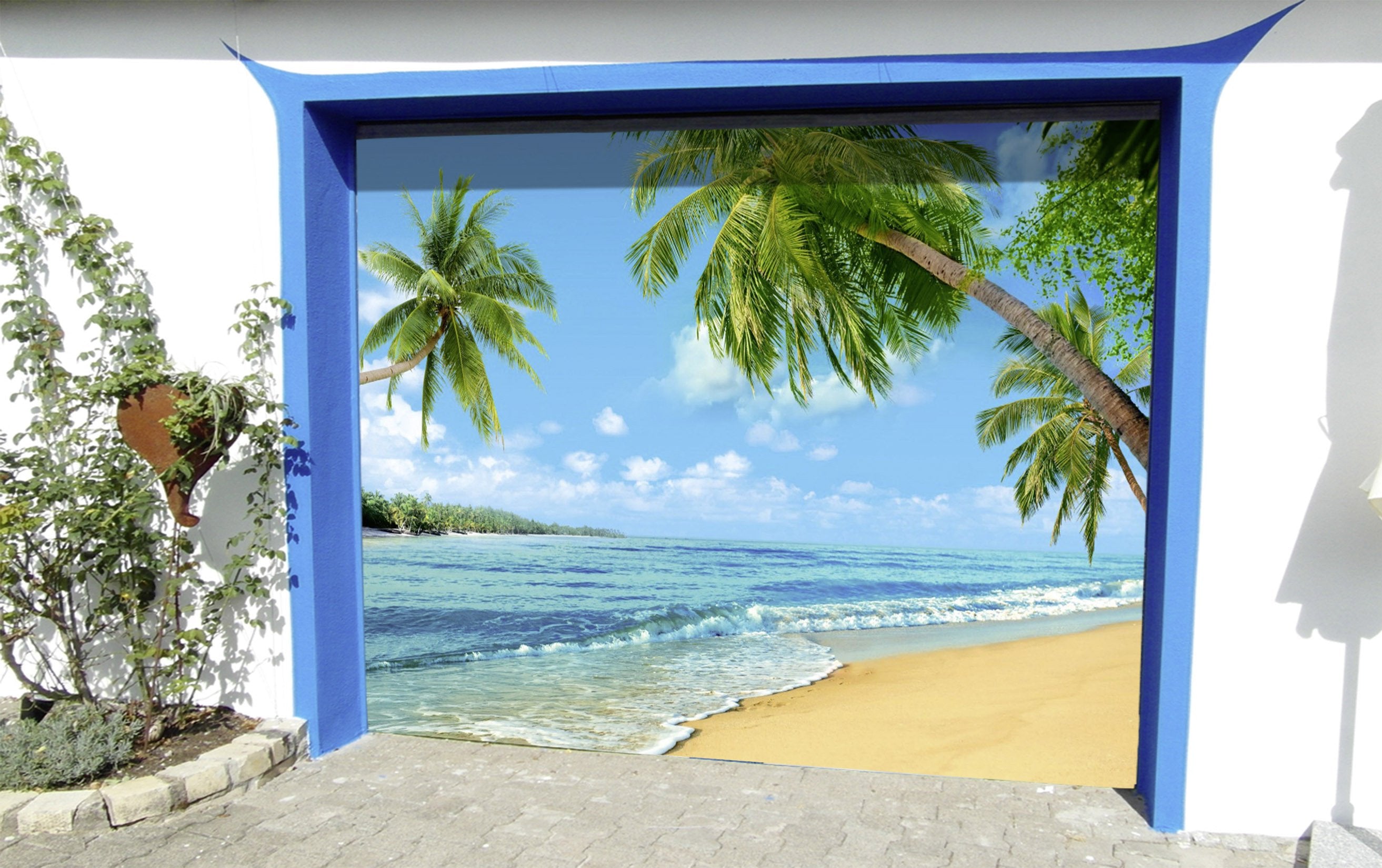 3D Beautiful Beach 402 Garage Door Mural Wallpaper AJ Wallpaper