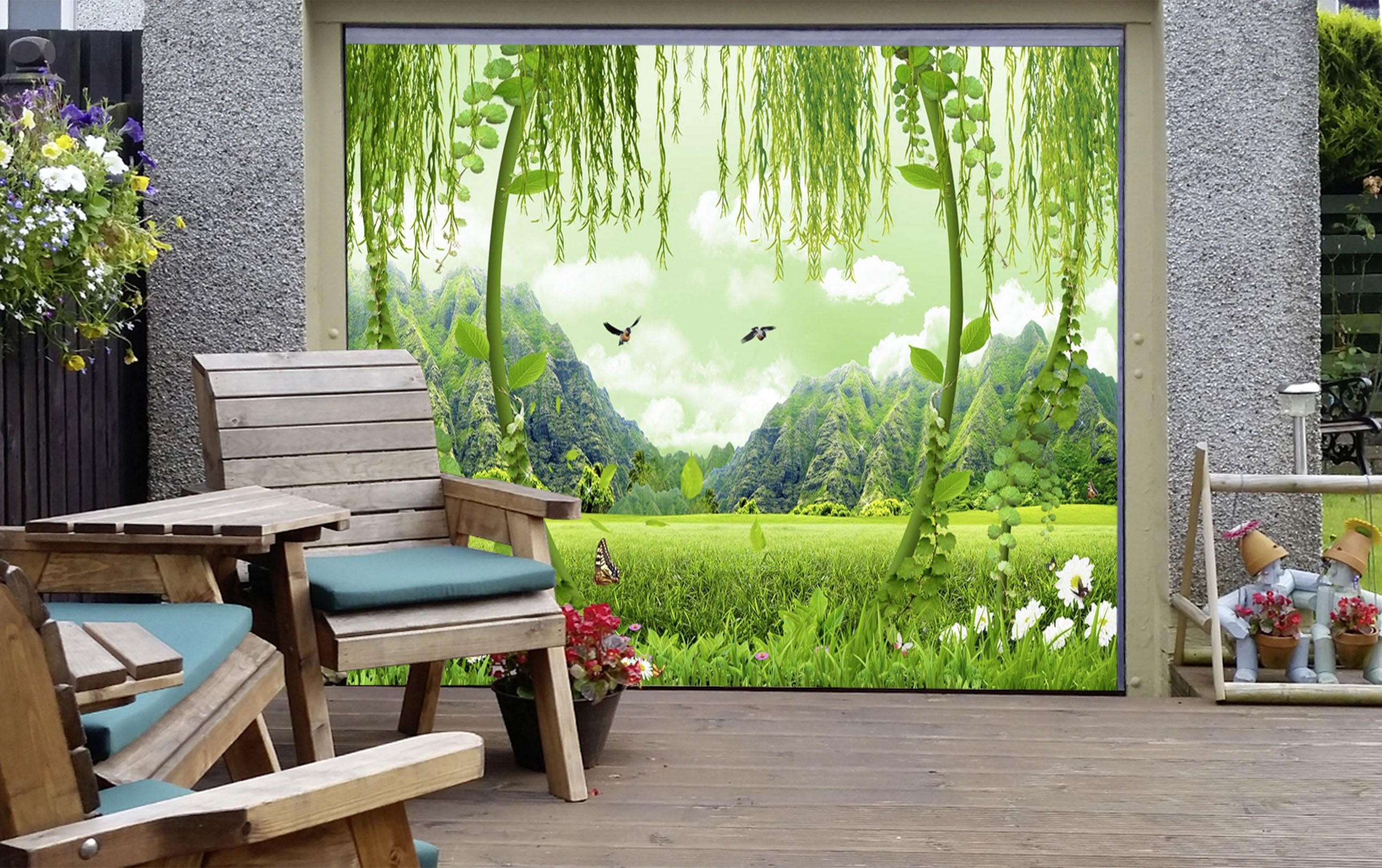 3D Mountain Grassland Scenery 68 Garage Door Mural Wallpaper AJ Wallpaper