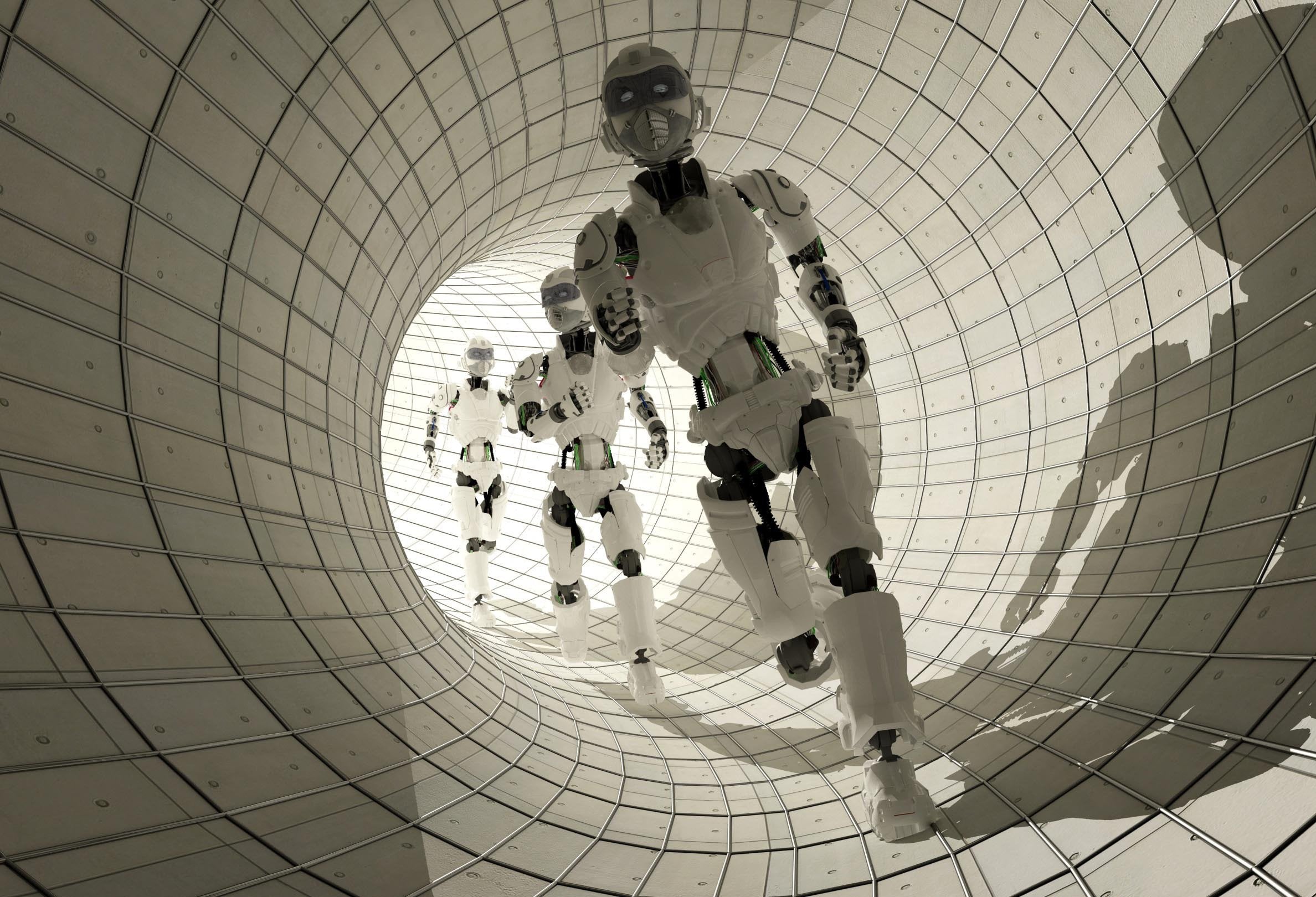 3D Robots Tunnel 337 Garage Door Mural Wallpaper AJ Wallpaper